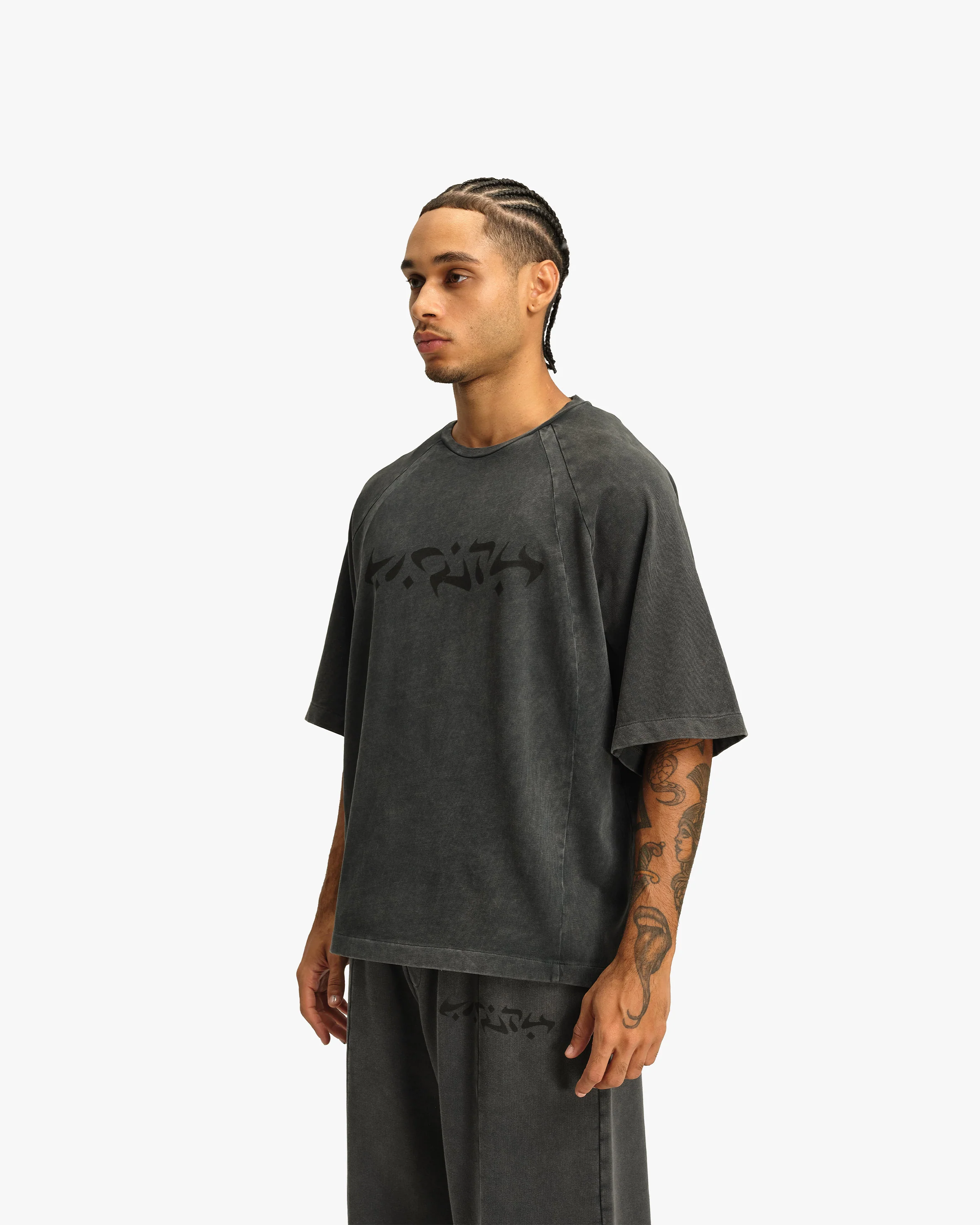 ACID WASHED TEE DARK GREY - Image 4
