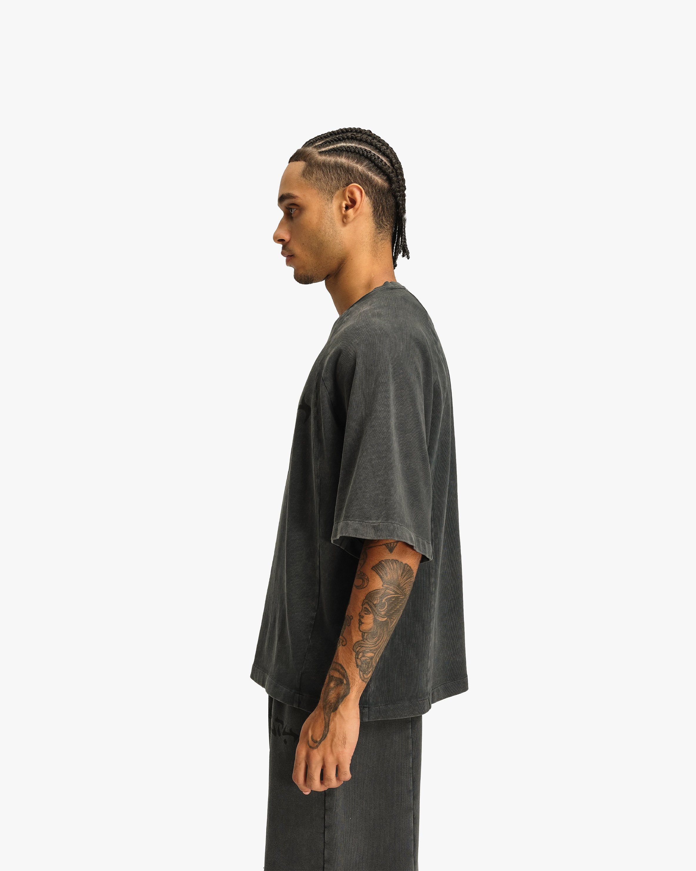 ACID WASHED TEE DARK GREY - Image 5