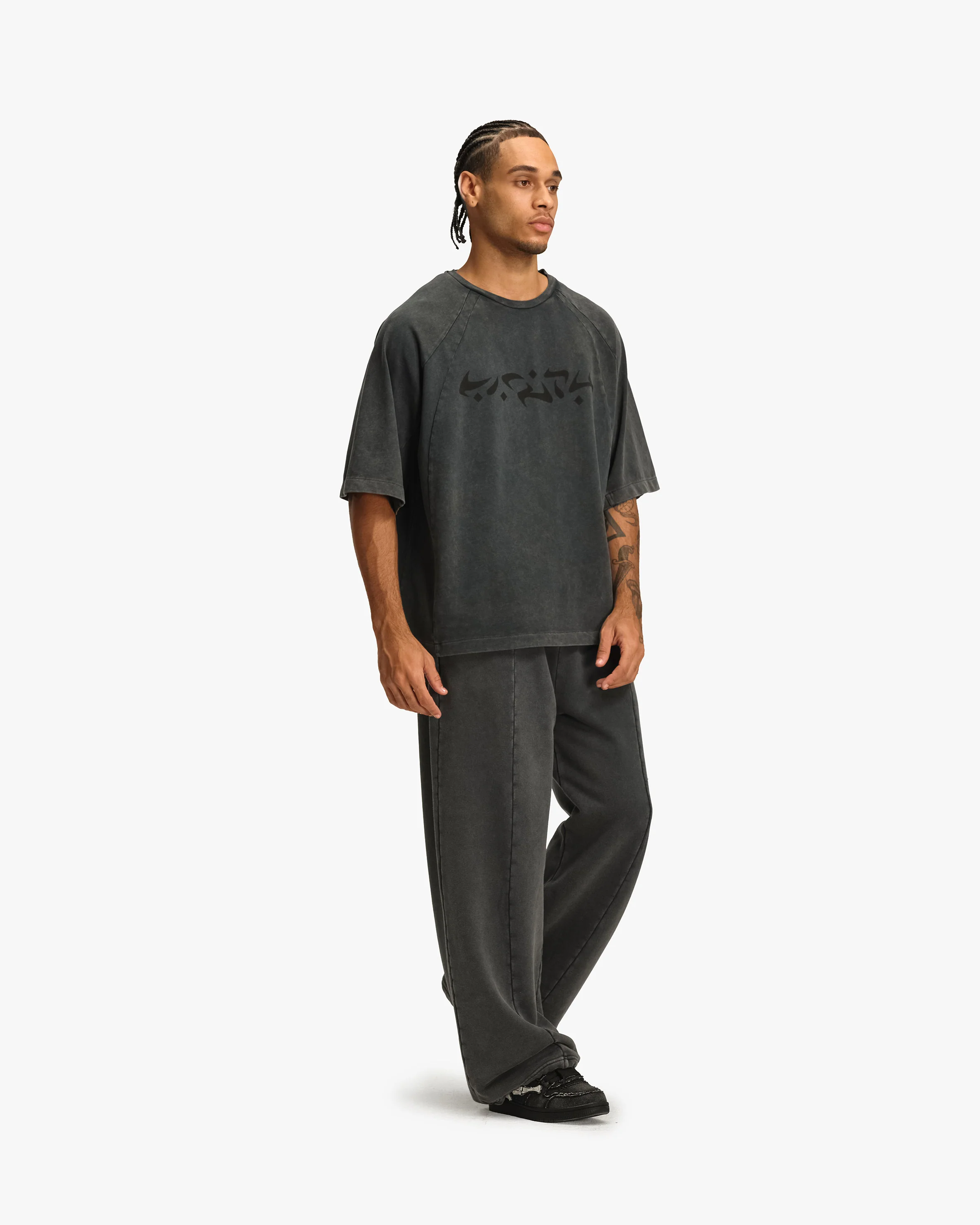 ACID WASHED TEE DARK GREY - Image 7