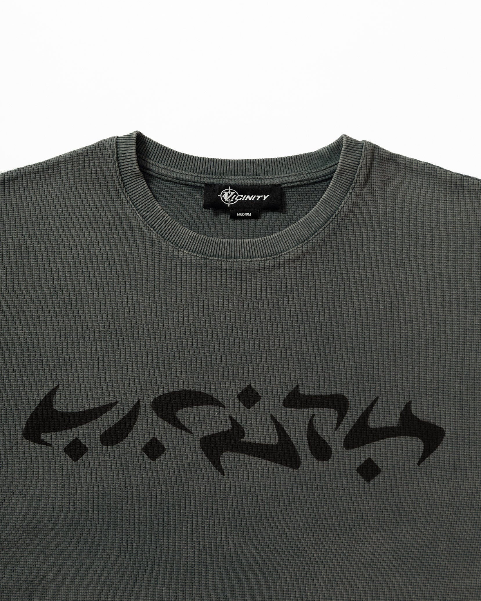 ACID WASHED WAFFLE LONGSLEEVE LIGHT GREY - Image 9