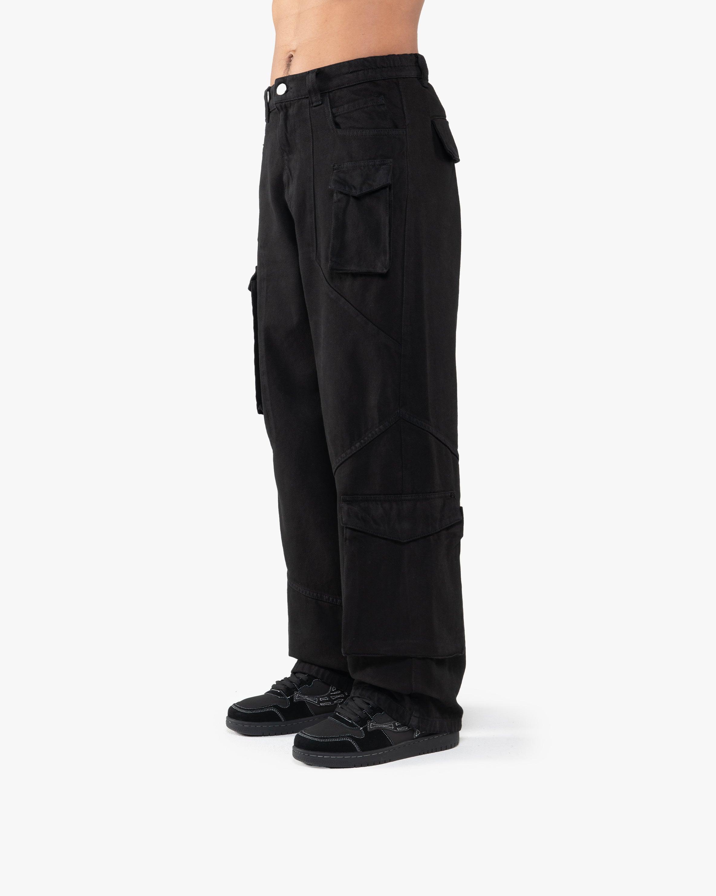 ASYMETRICAL CARGOPANTS BLACK - Image 3