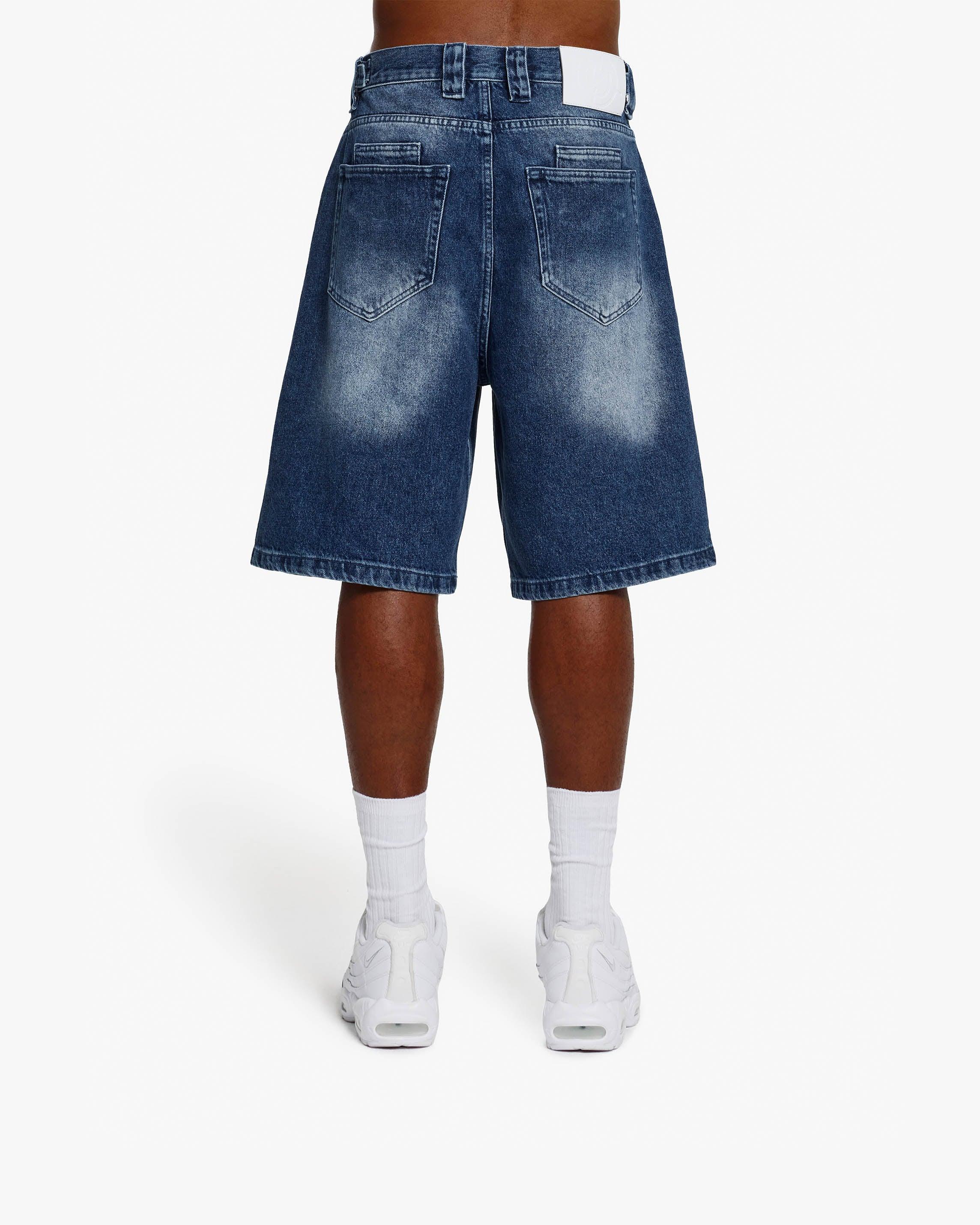 BLUE WASHED DENIM JORTS - Image 5