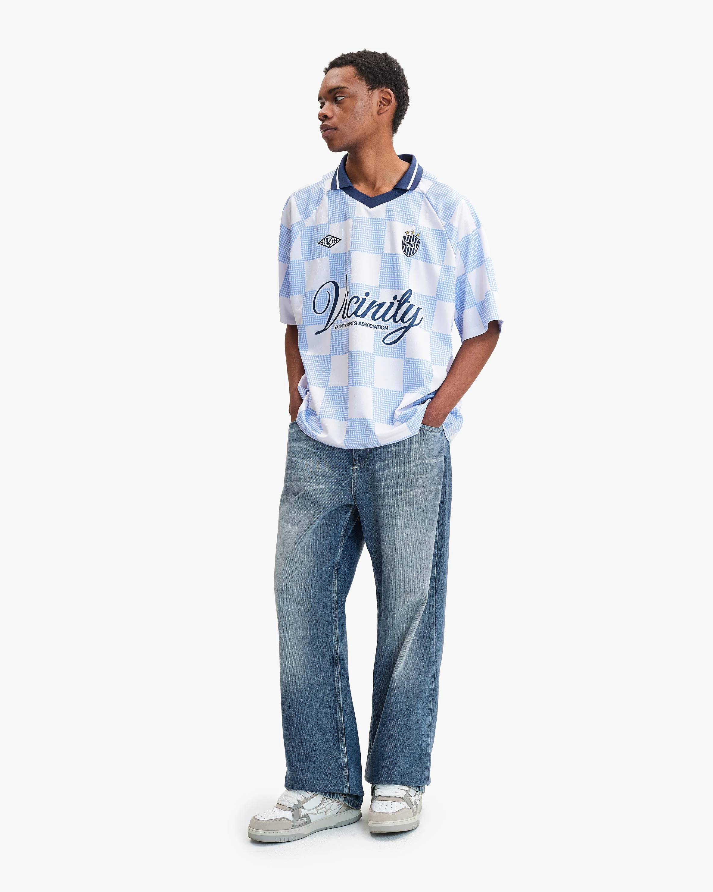 CARO CHECKER JERSEY BLUE/WHITE - Image 8