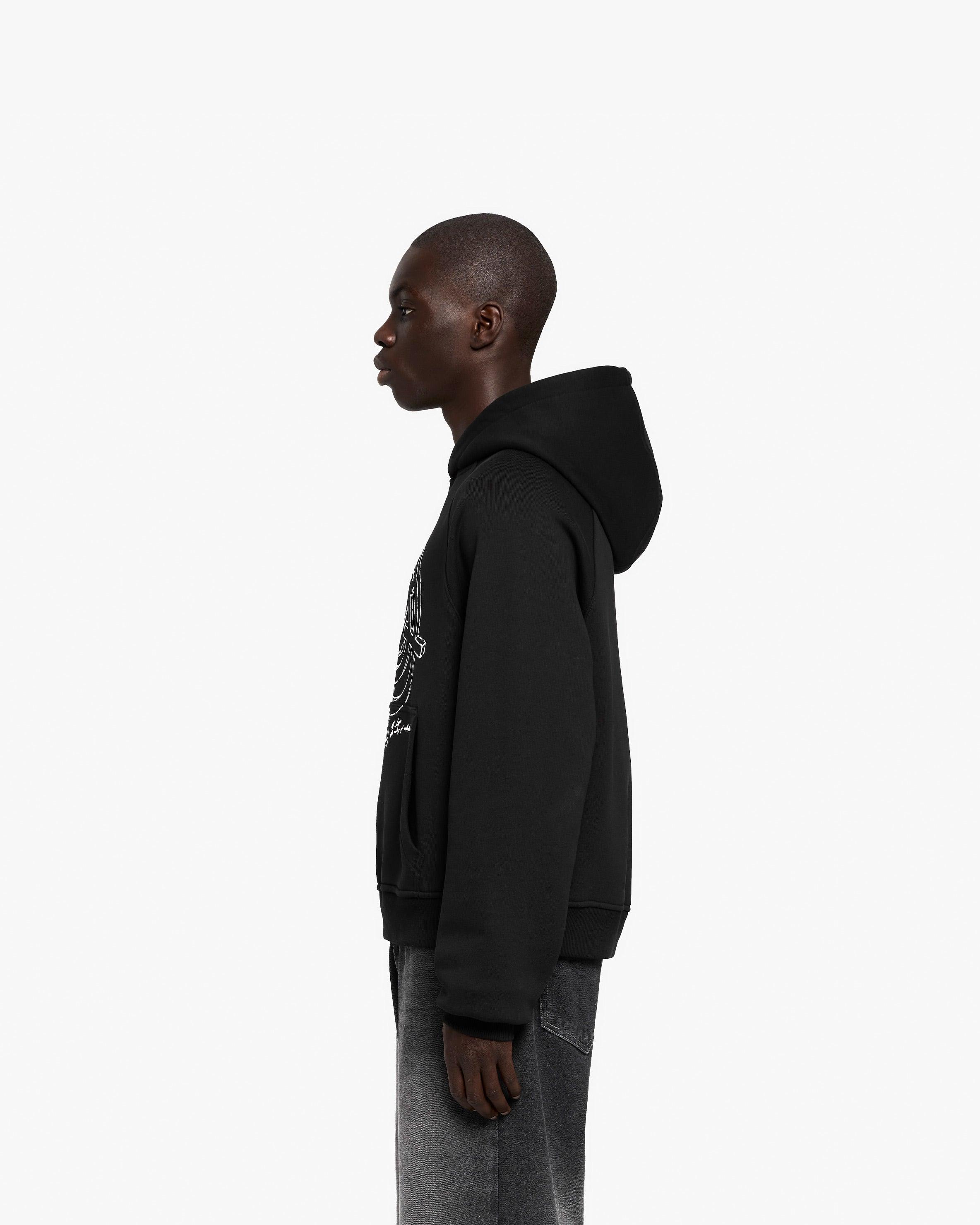 CONSTRUCTION LOGO HOODIE BLACK - Image 5