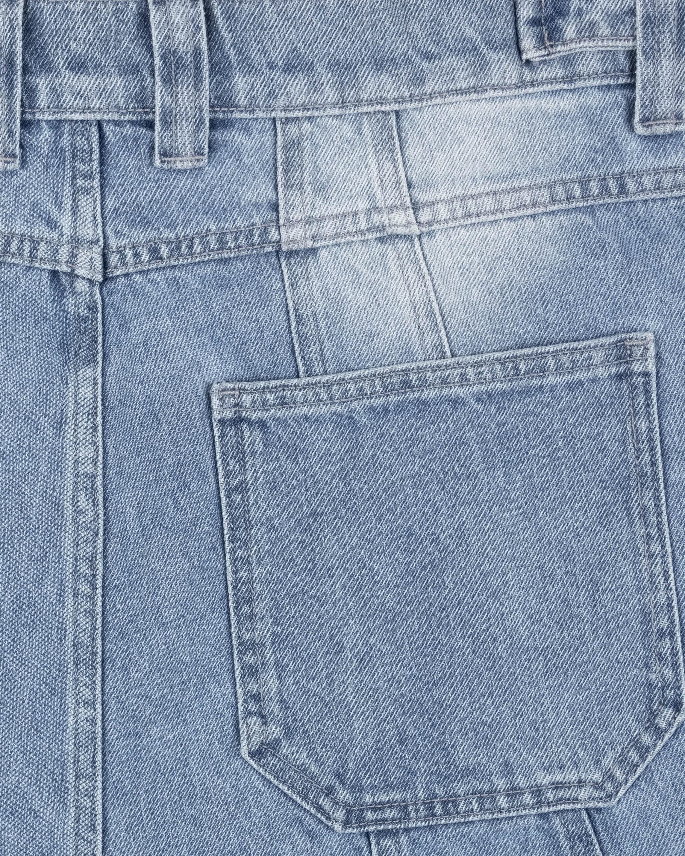 BLUE WASHED DENIM CARGO JORTS - Image 8