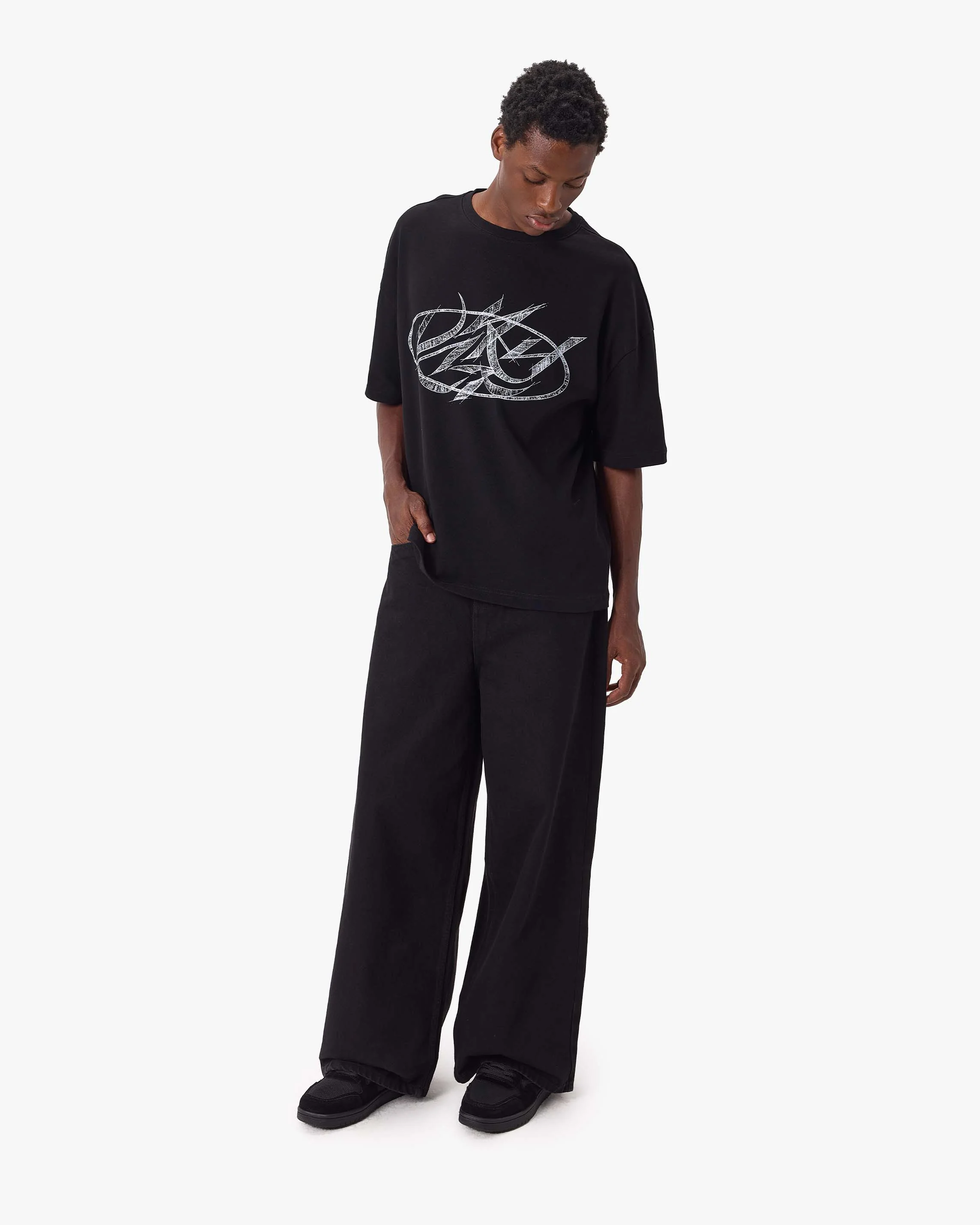 DRAWN SCRIPT TEE BLACK - Image 7