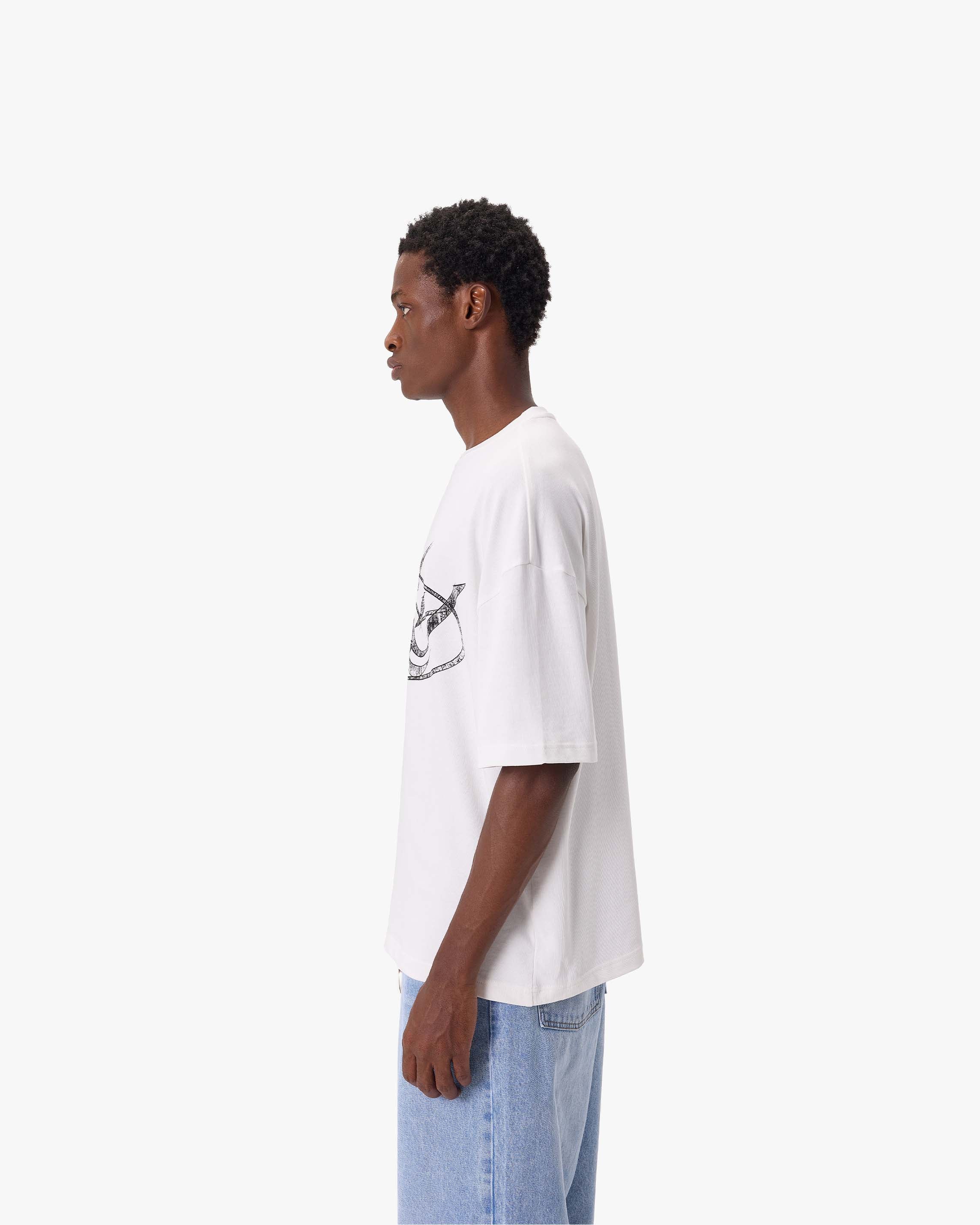 DRAWN SCRIPT TEE WHITE - Image 4