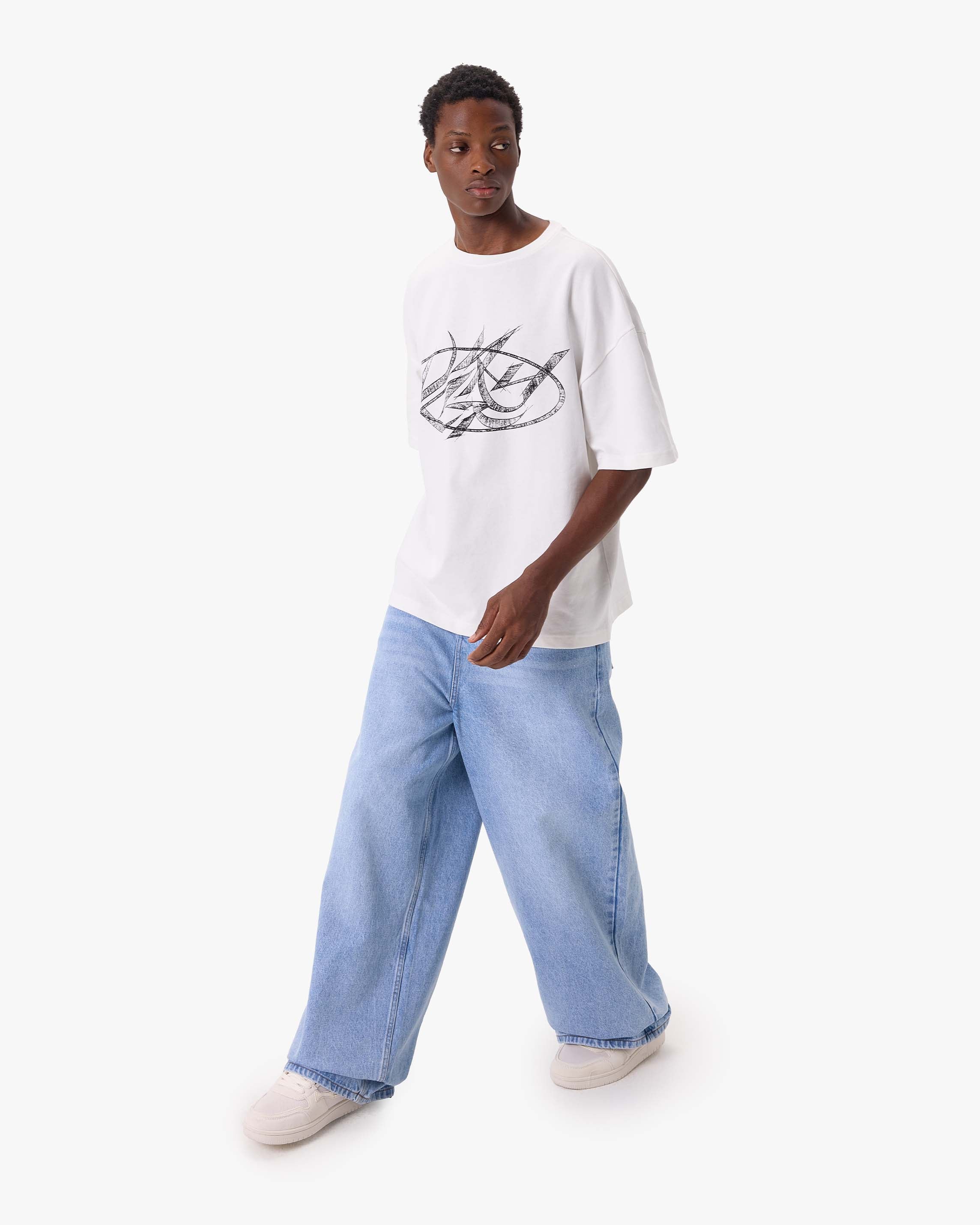 DRAWN SCRIPT TEE WHITE - Image 7