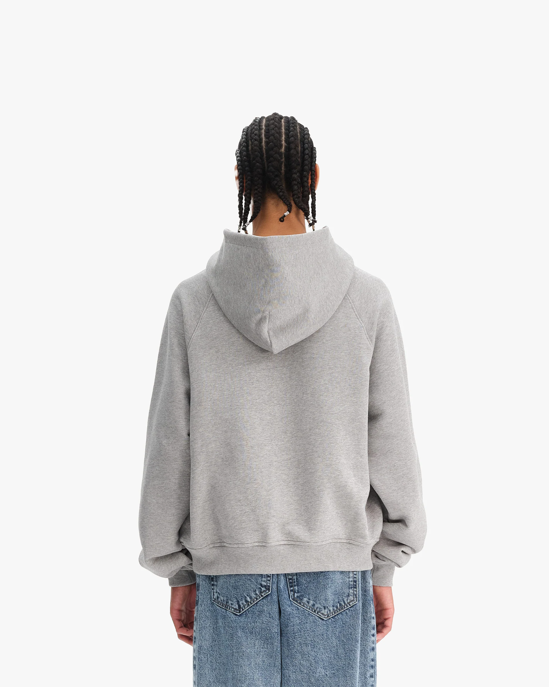 EAGLE TATTOO HOODIE MELANGE GREY - Image 5