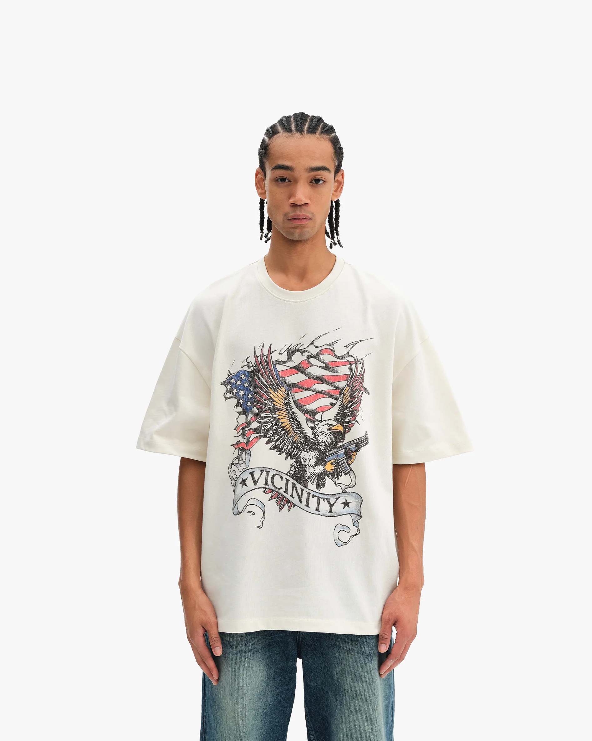 EAGLE TATTOO TEE BEIGE - Image 2