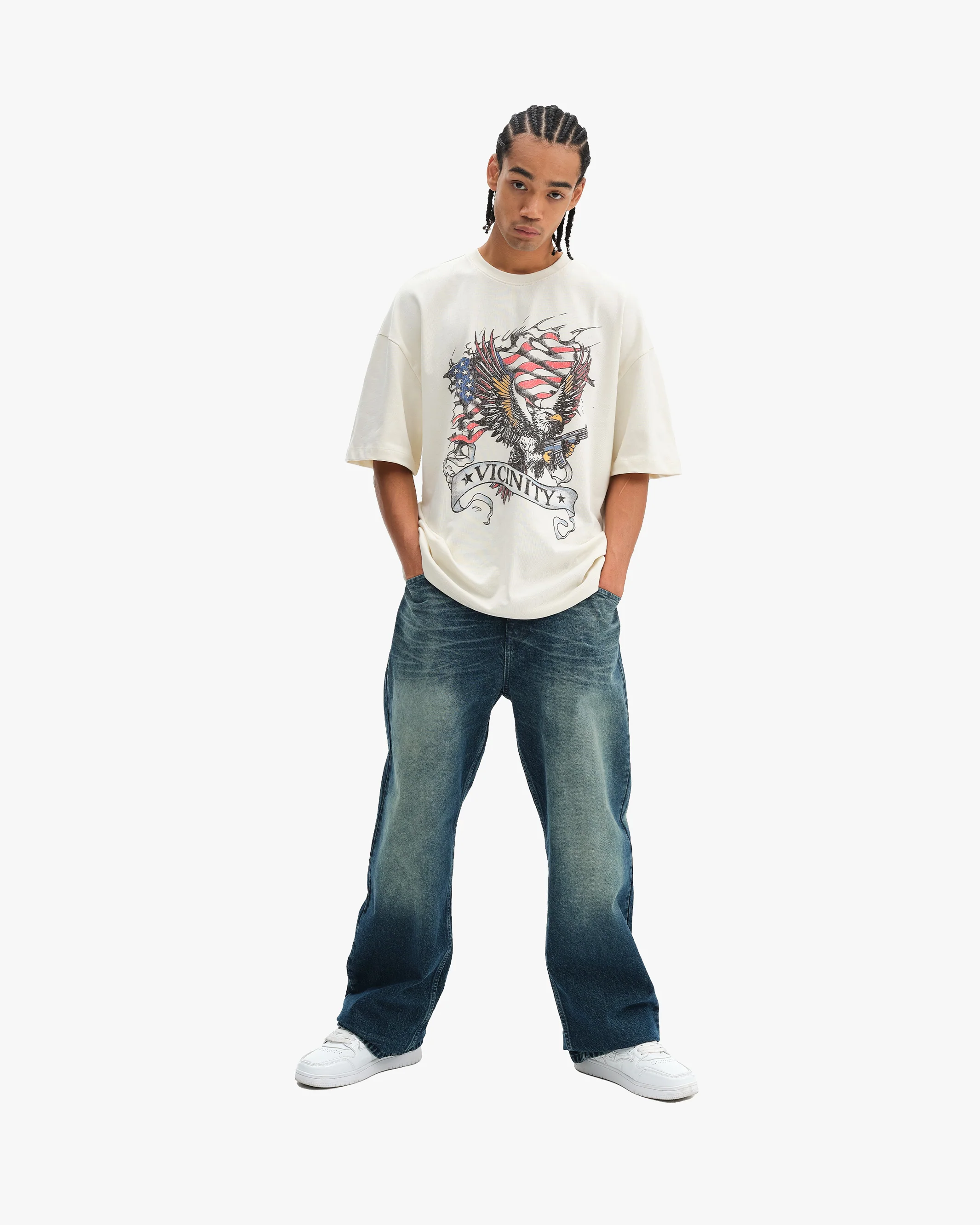 EAGLE TATTOO TEE BEIGE - Image 8