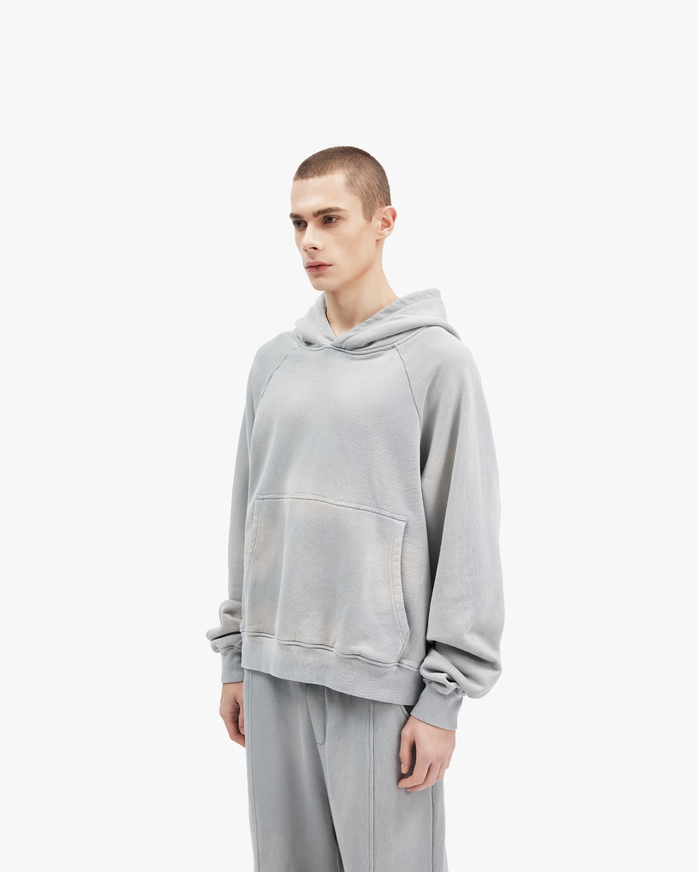 FADED WASH HOODIE GREY - Image 4