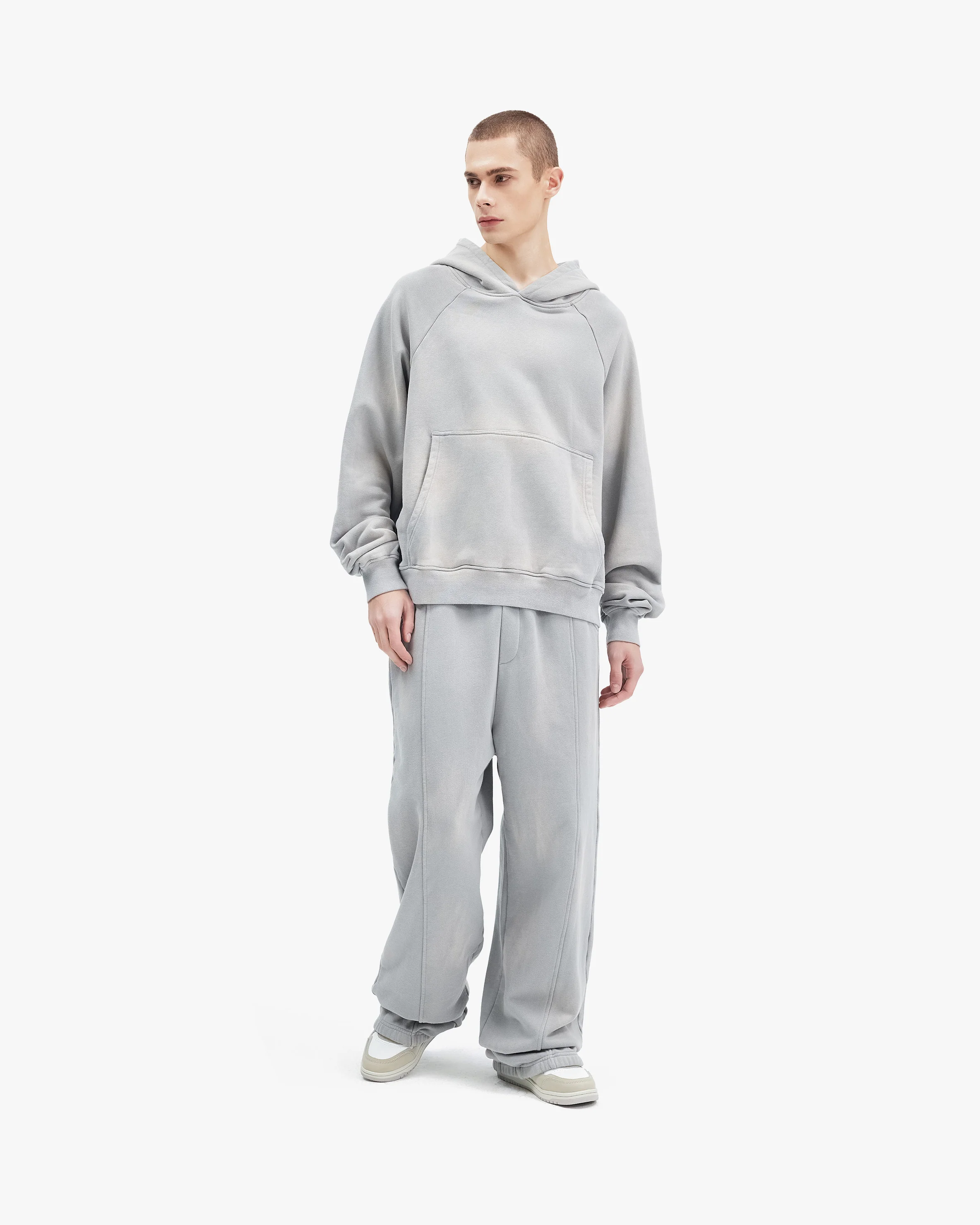 FADED WASH HOODIE GREY - Image 8