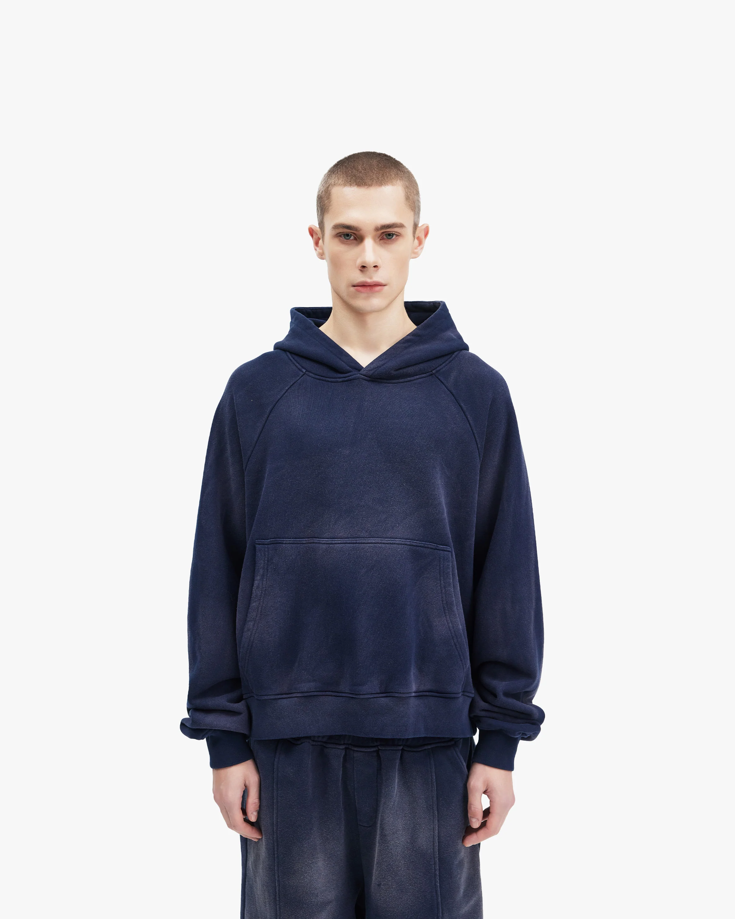 FADED WASH HOODIE NAVY - Image 2