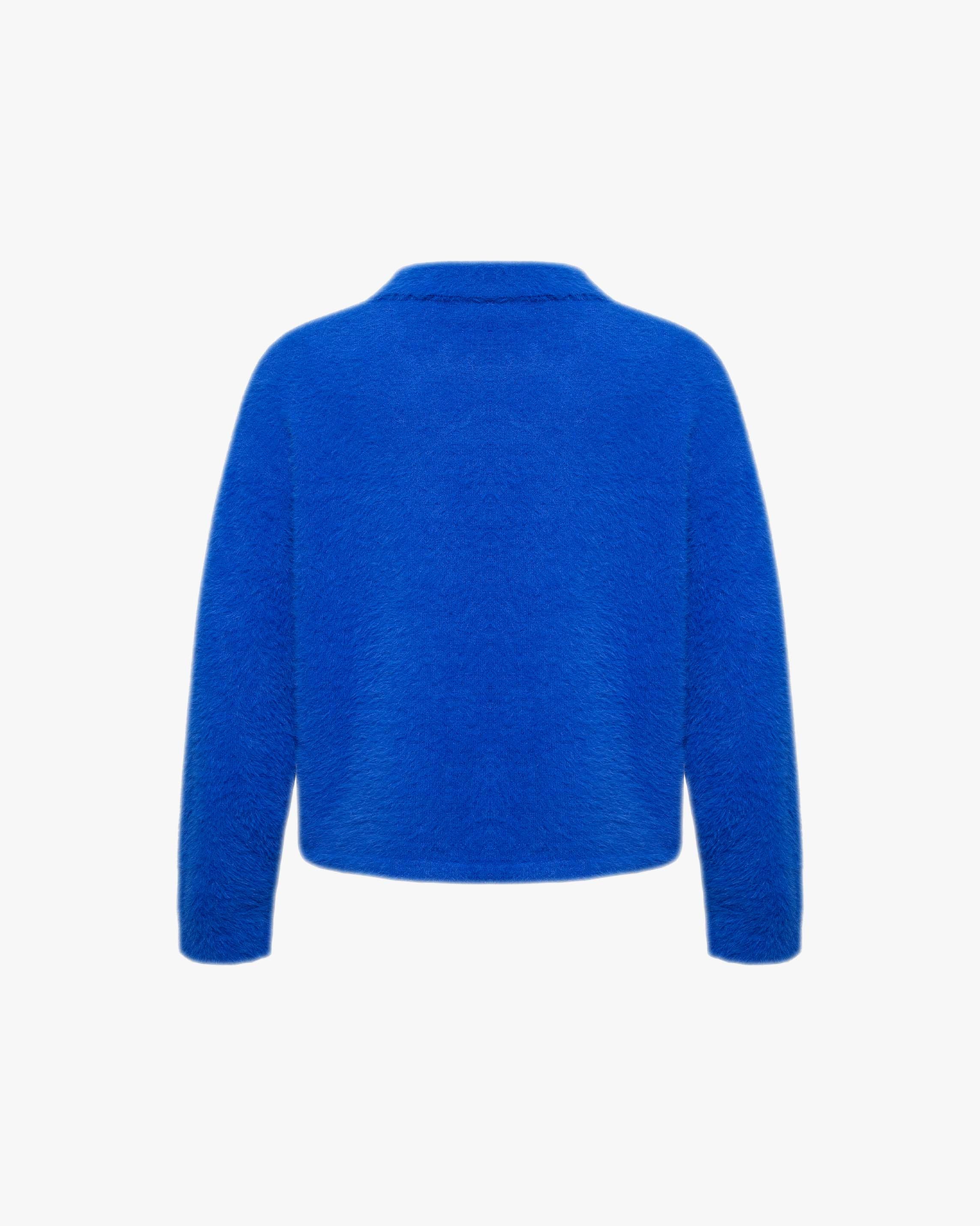 FAUX MINK POLO SWEATER ROYAL BLUE - Image 3