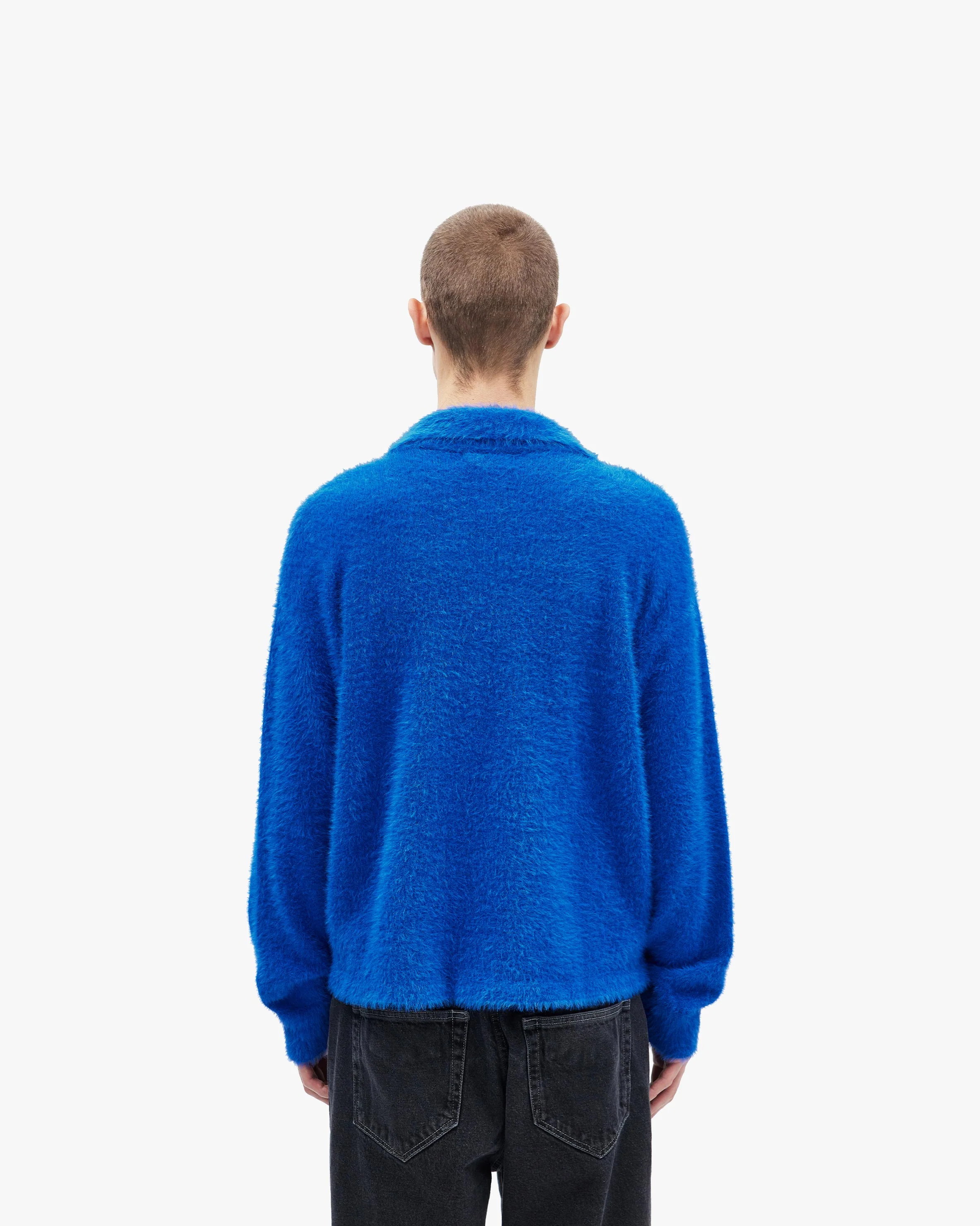 FAUX MINK POLO SWEATER ROYAL BLUE - Image 6
