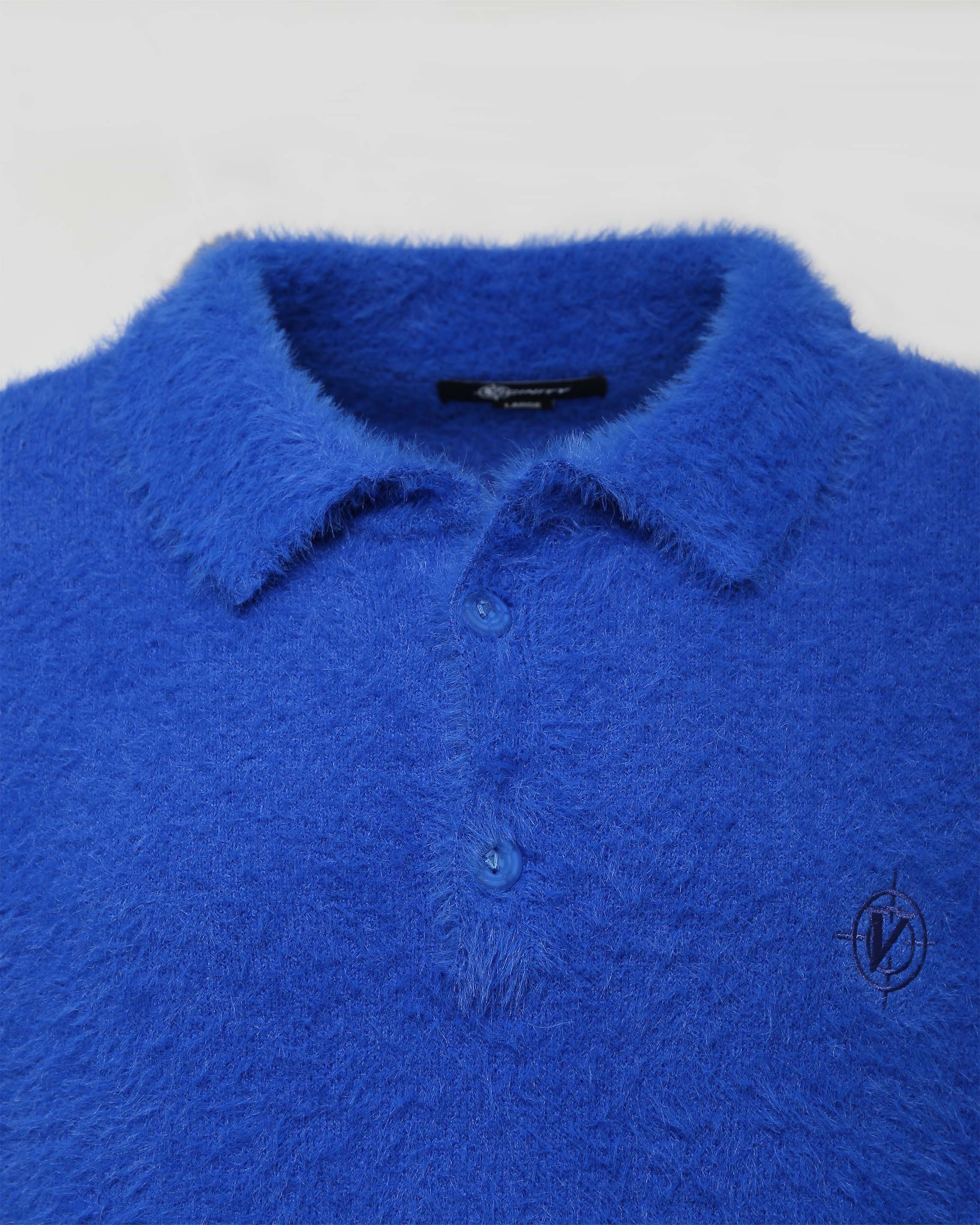 FAUX MINK POLO SWEATER ROYAL BLUE - Image 9