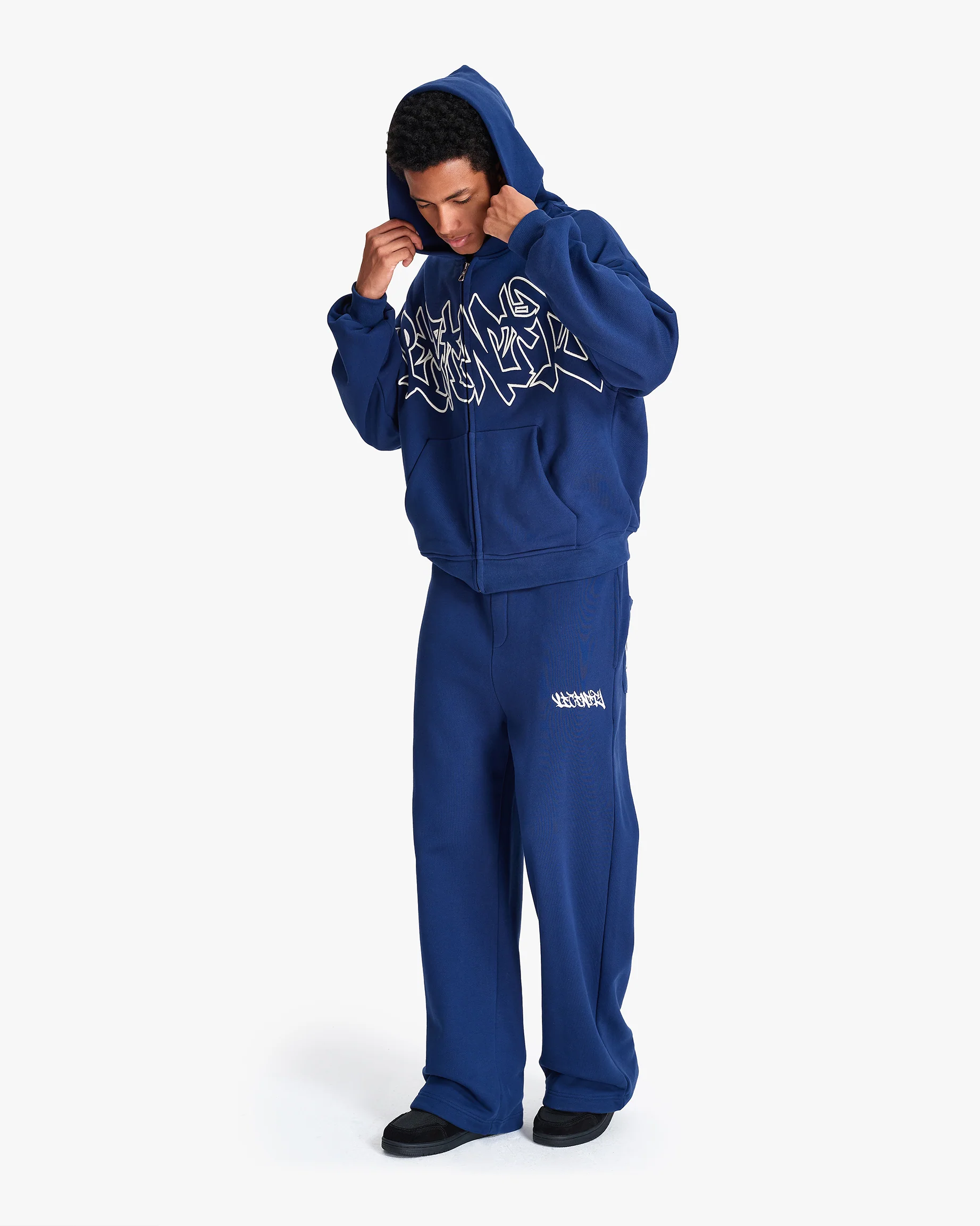 GRAFFITI ZIP-HOODIE BLUE - Image 8