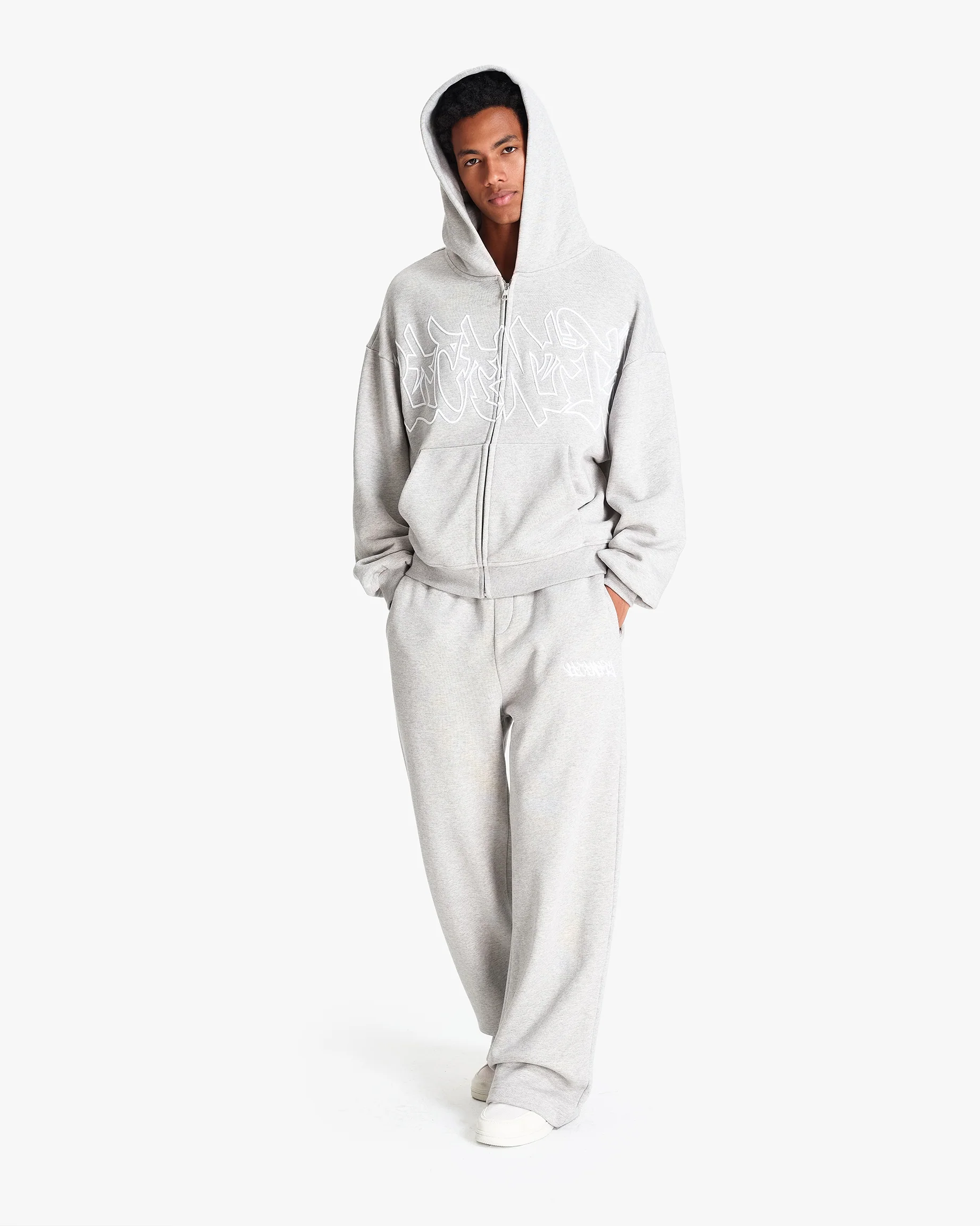 GRAFFITI ZIP-HOODIE GREY MELANGE - Image 8