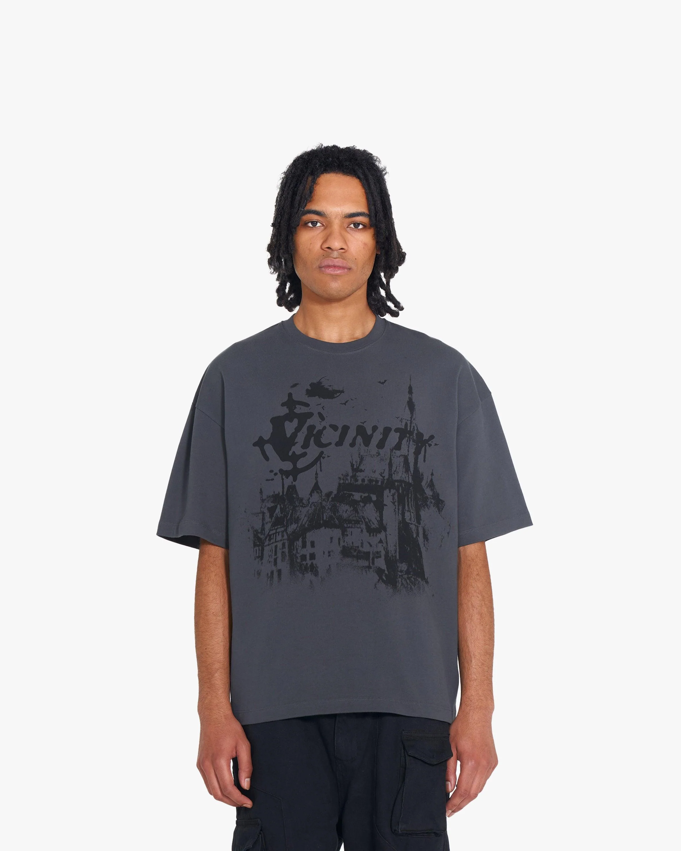 HAUNTED HOUSE TEE DARK GREY - Image 2