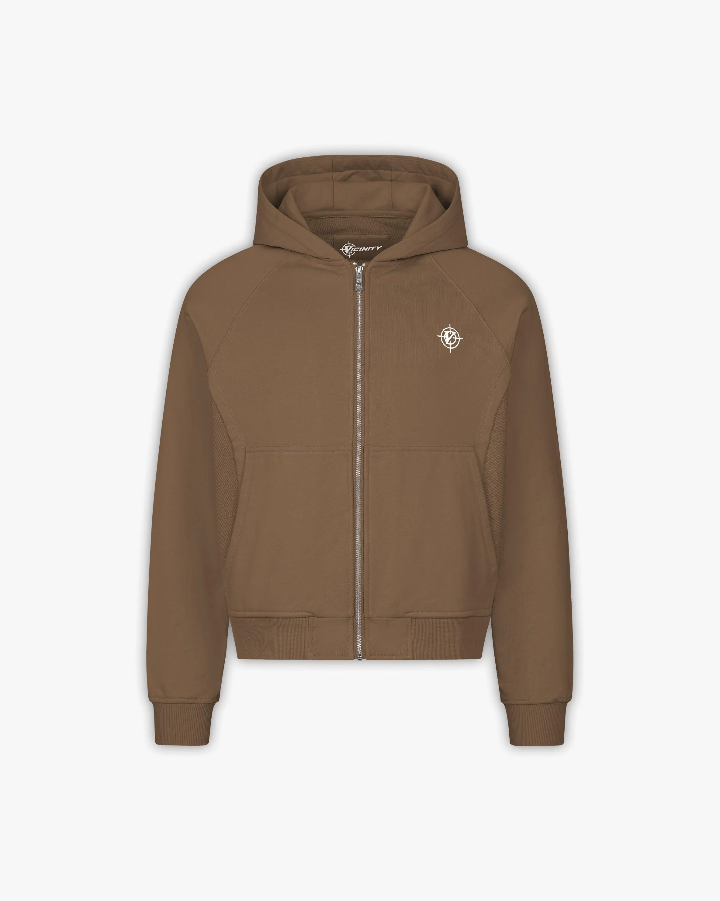 INSIDE OUT ZIP HOODIE CHOCOLATE BROWN