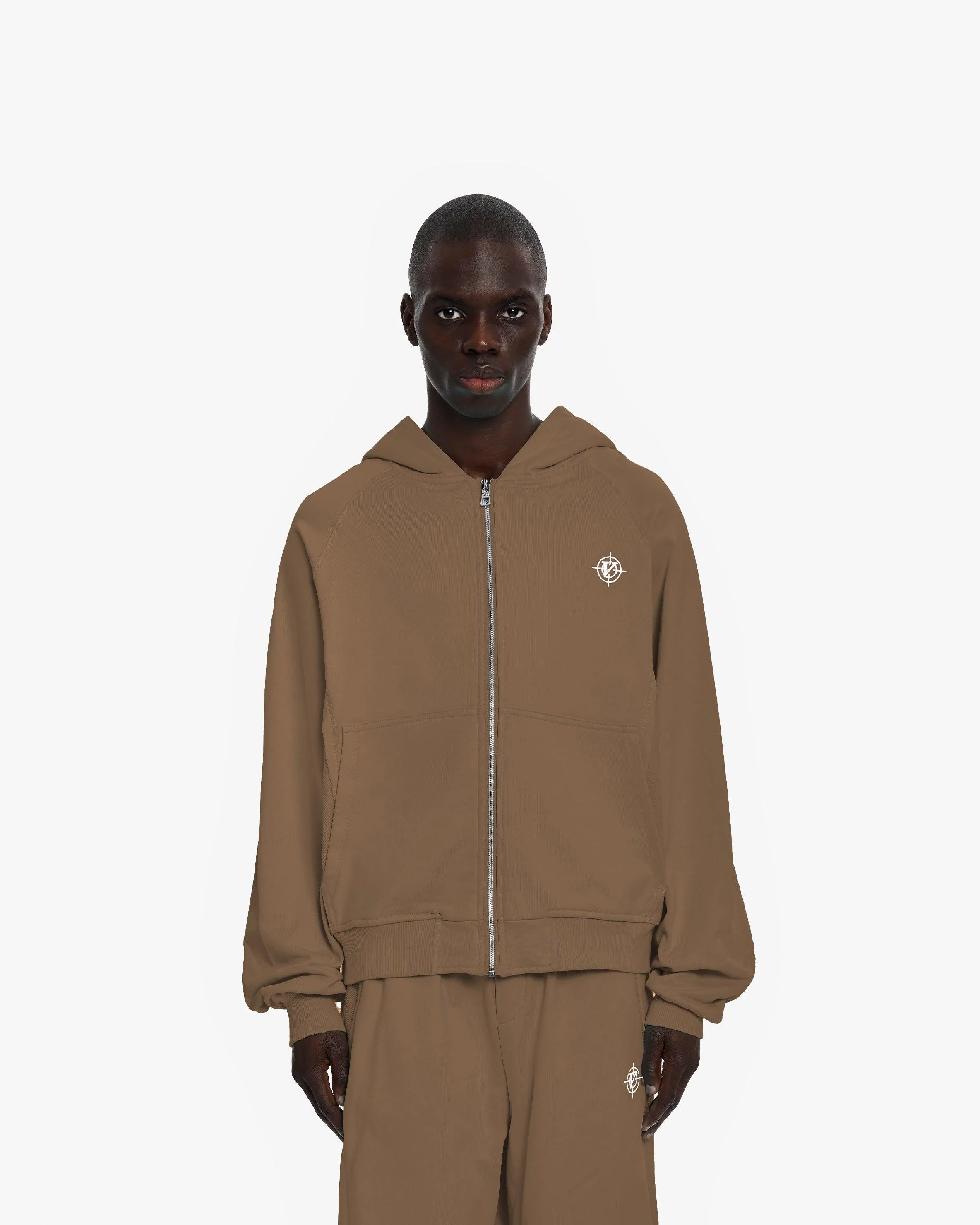 INSIDE OUT ZIP HOODIE CHOCOLATE BROWN - Image 2