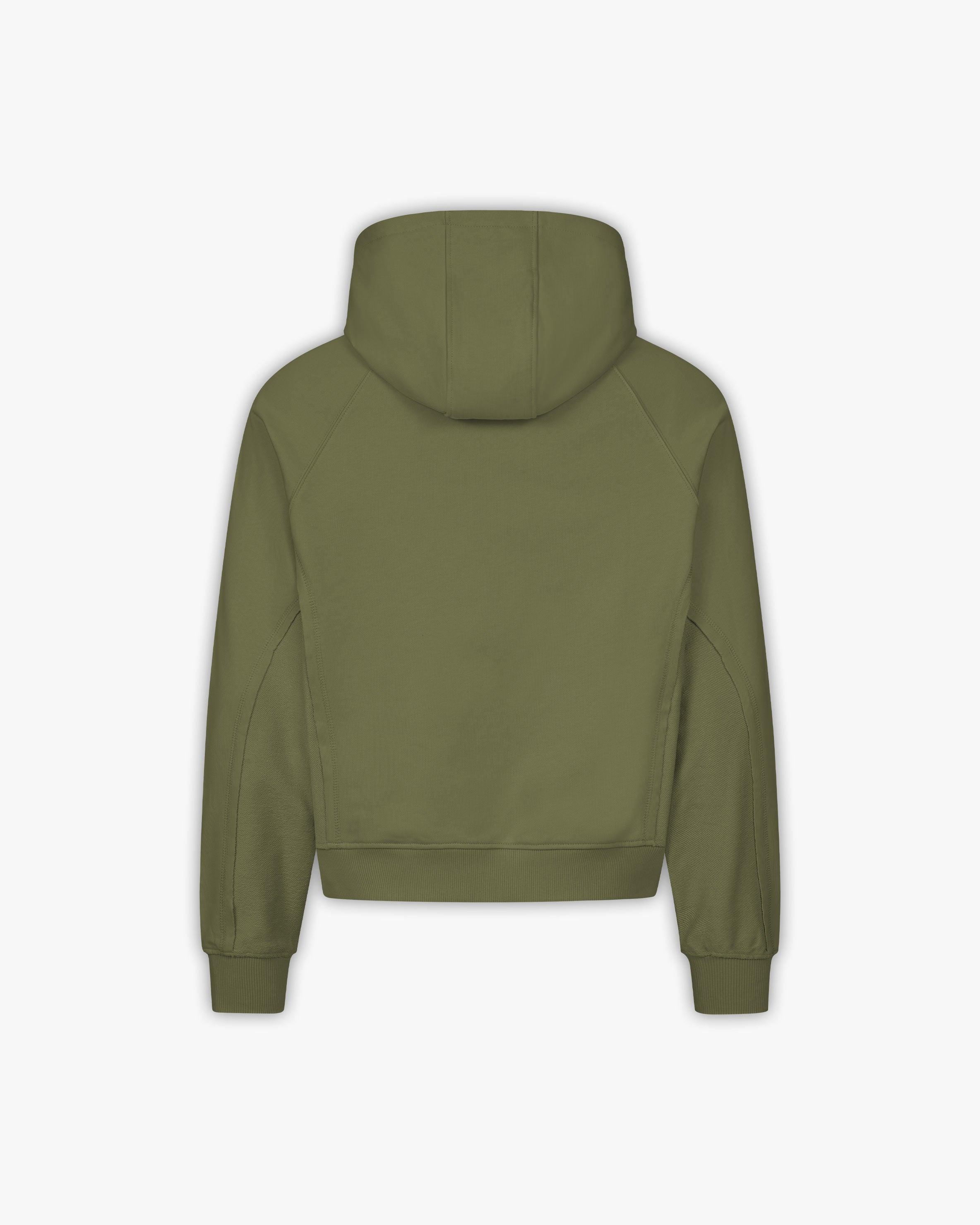 INSIDE OUT ZIP HOODIE KHAKI - Image 3