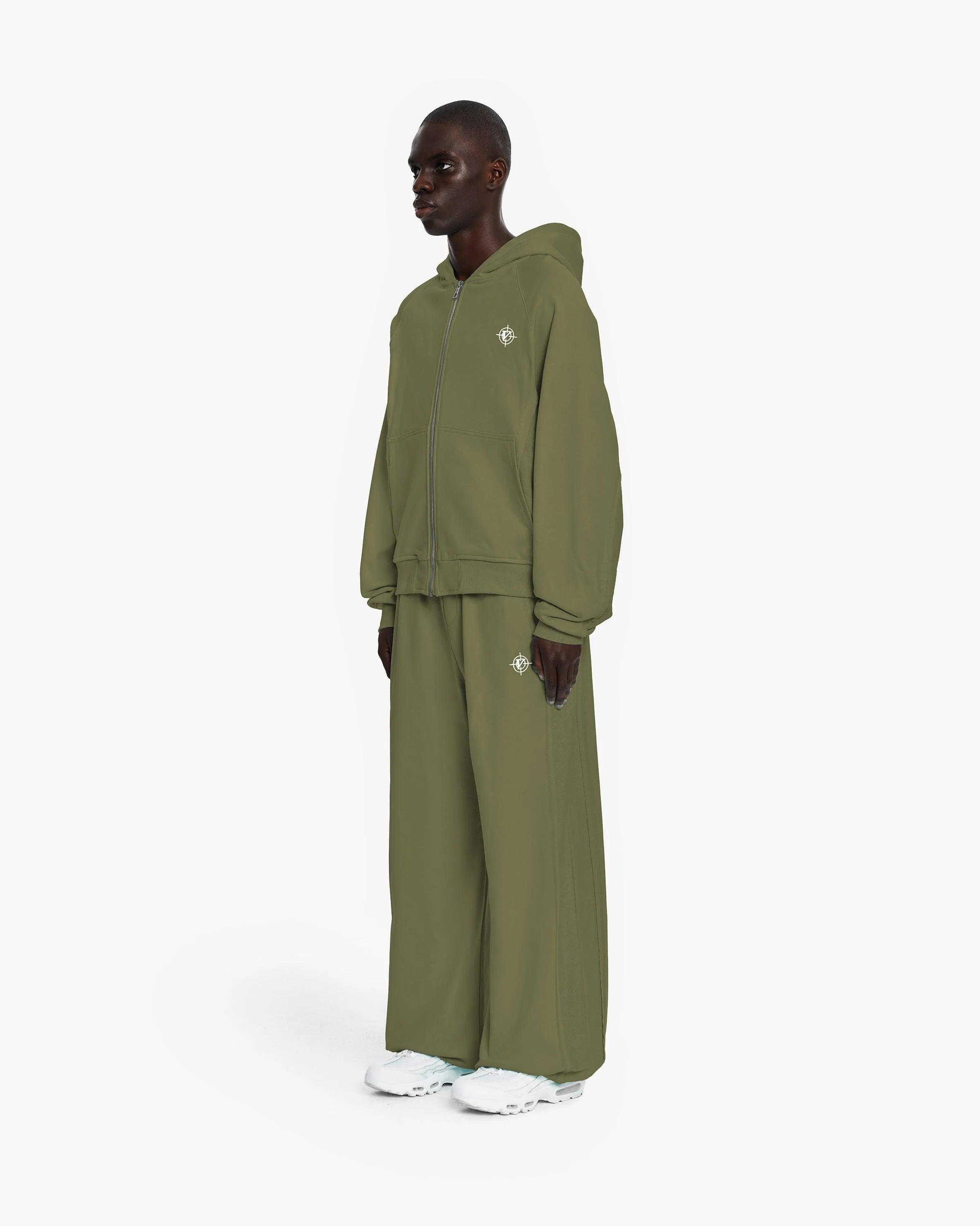 INSIDE OUT ZIP HOODIE KHAKI - Image 4