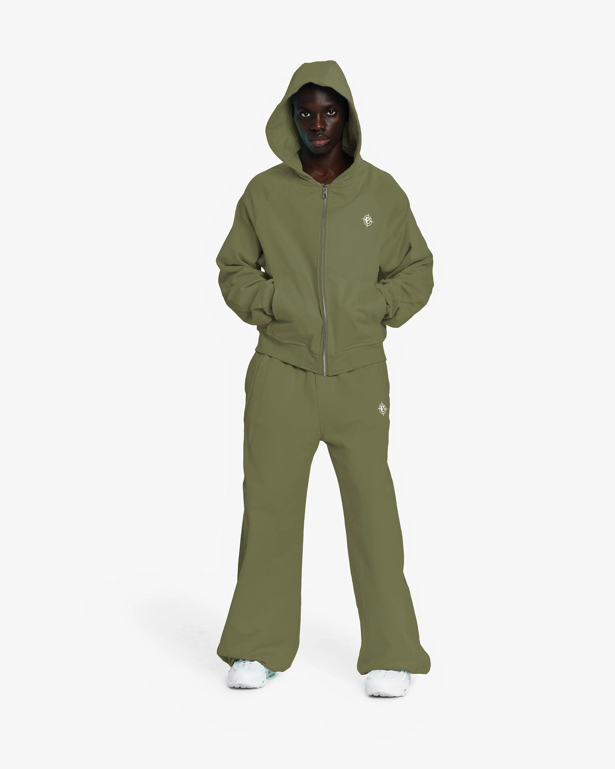 INSIDE OUT ZIP HOODIE KHAKI - Image 9
