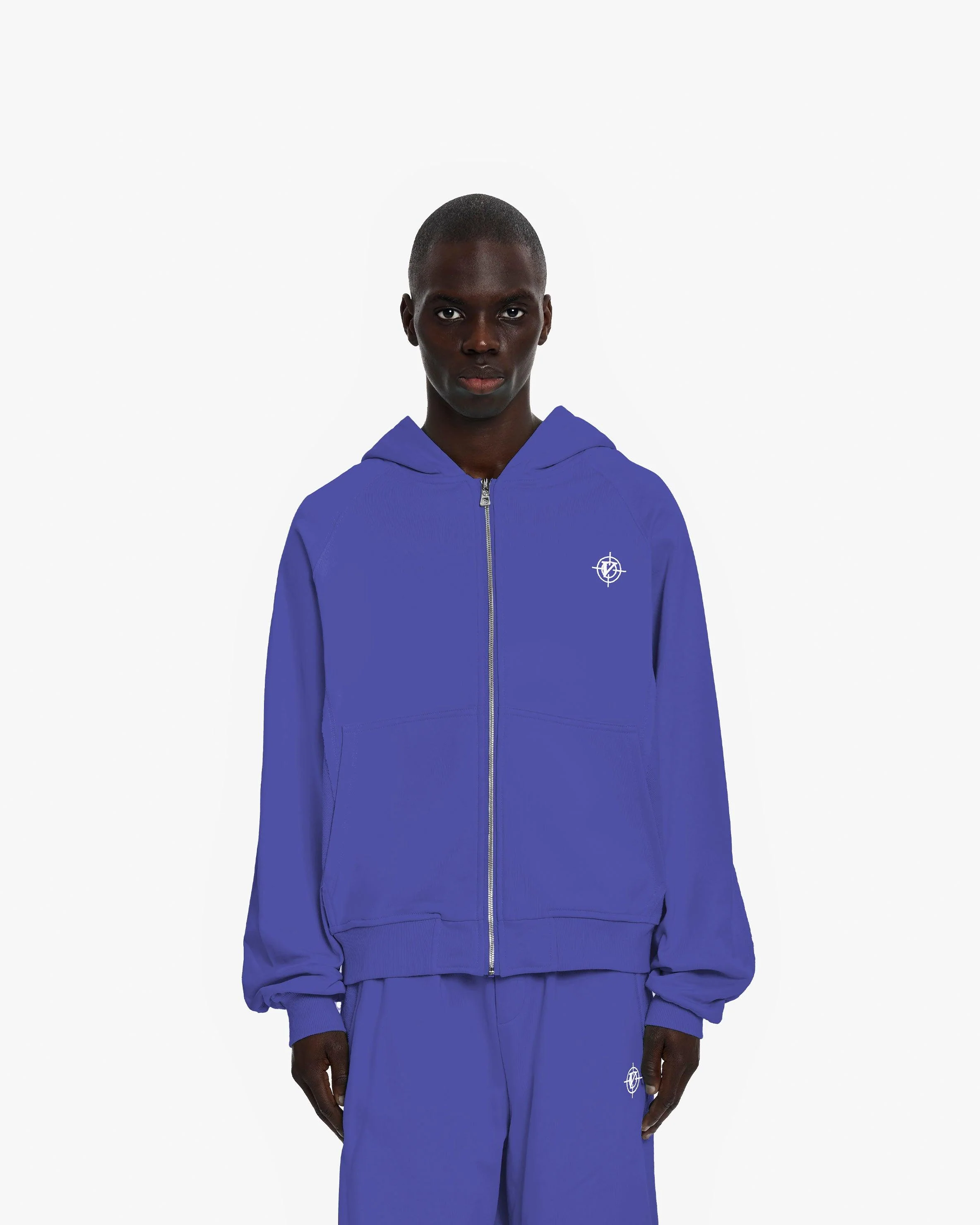 INSIDE OUT ZIP HOODIE OCEAN BLUE - Image 2