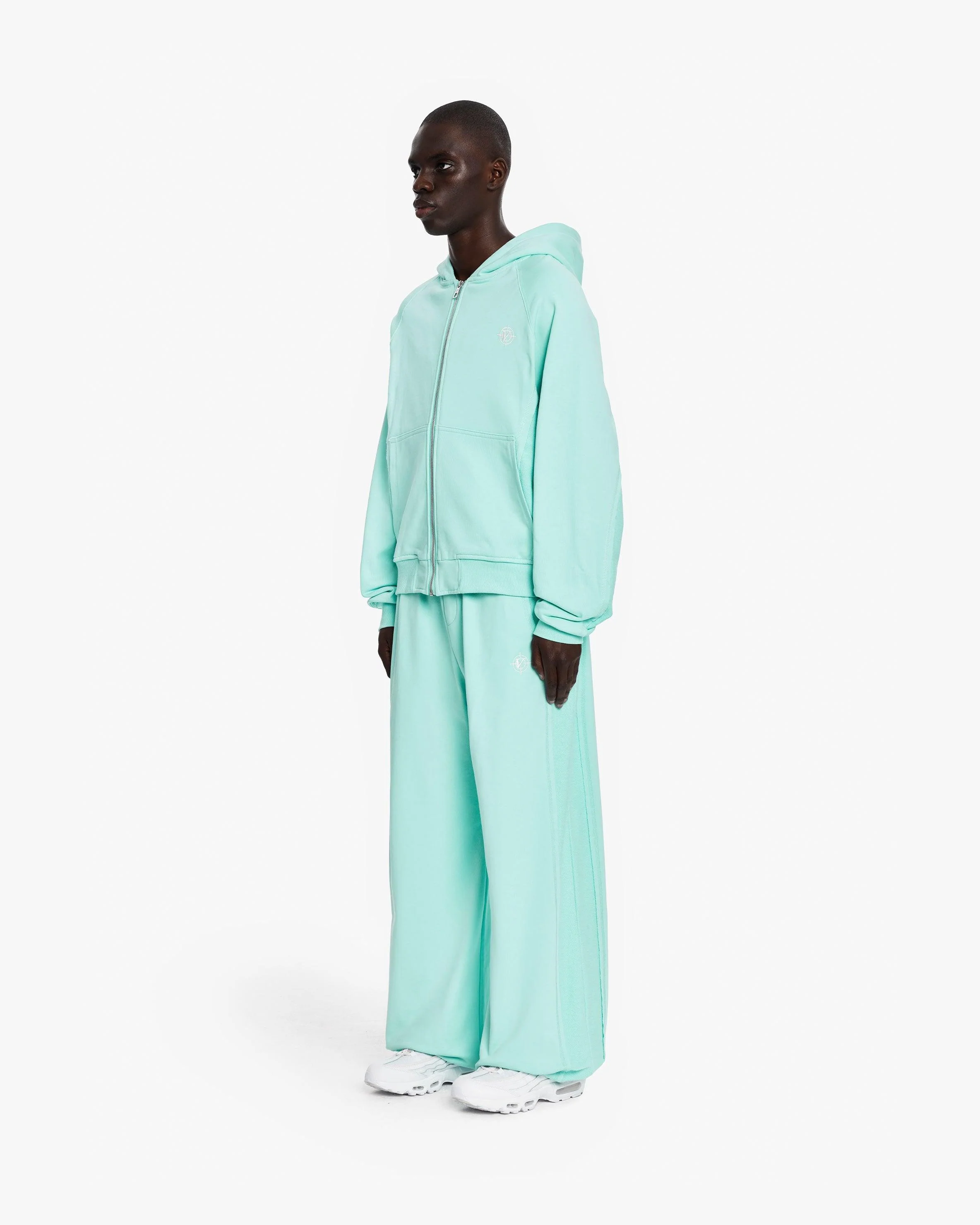 INSIDE OUT ZIP HOODIE TURQUOISE - Image 4