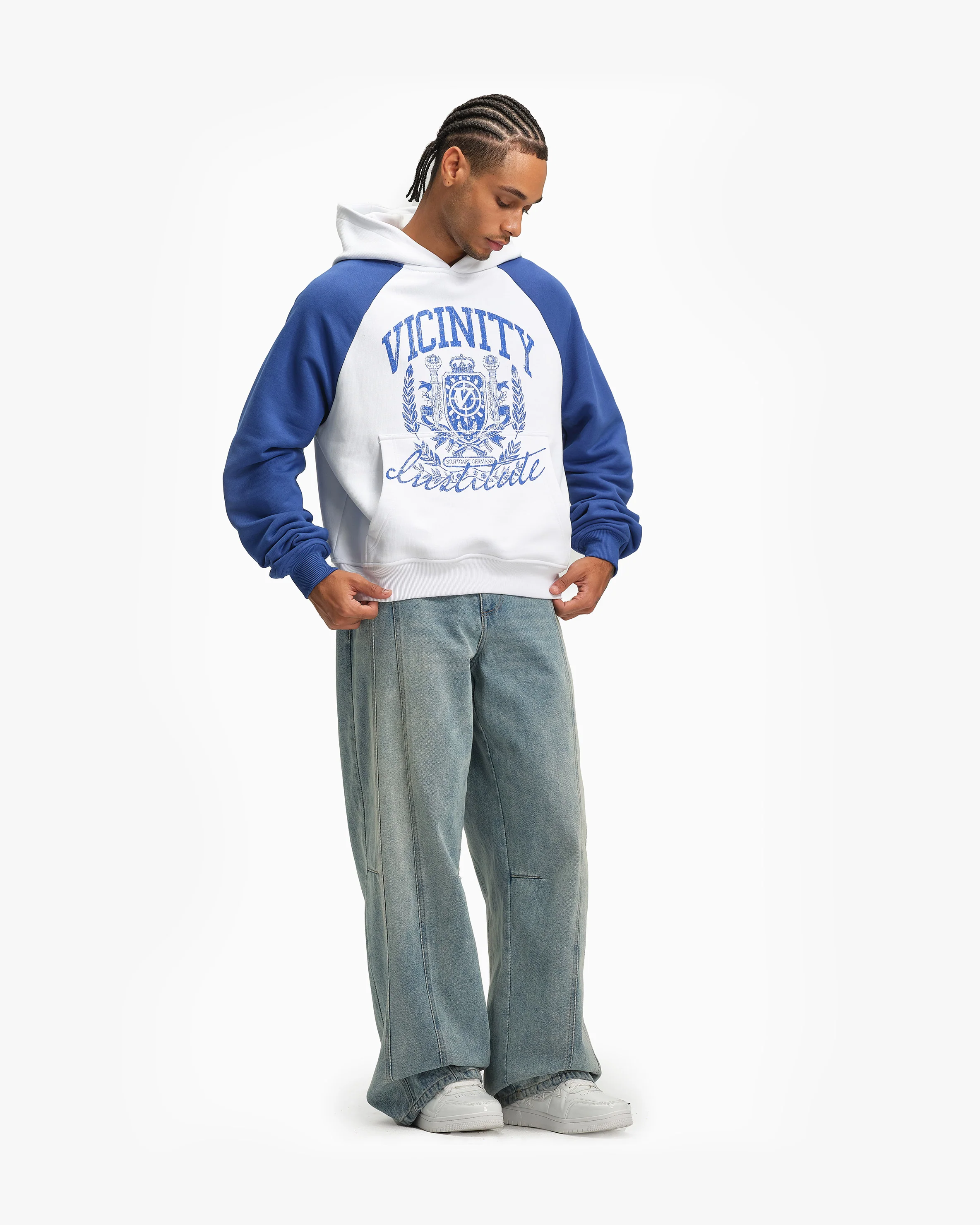 INSTITUTE HOODIE WHITE/BLUE - Image 8