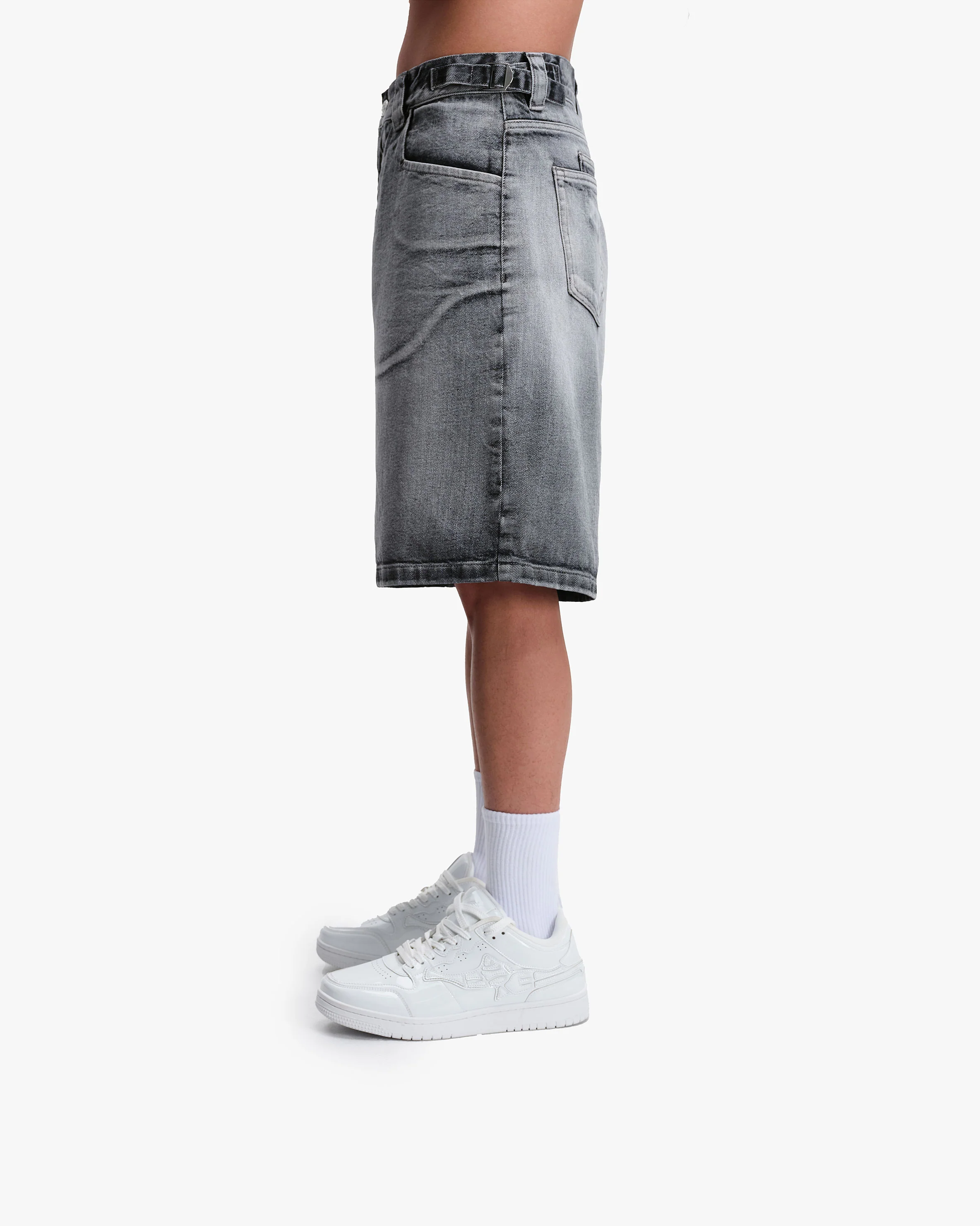 IVORY DENIM JORTS - Image 5