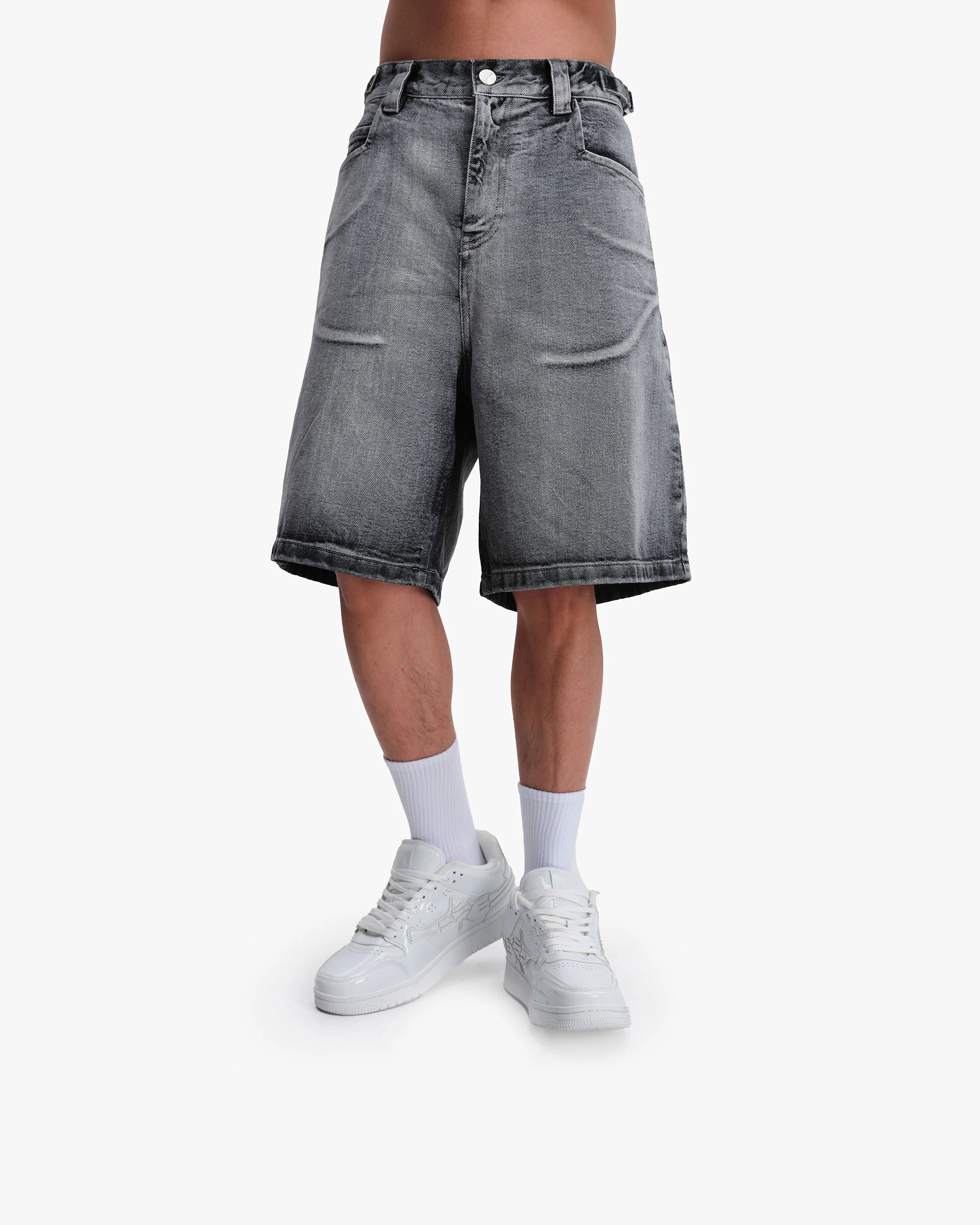 IVORY DENIM JORTS - Image 7