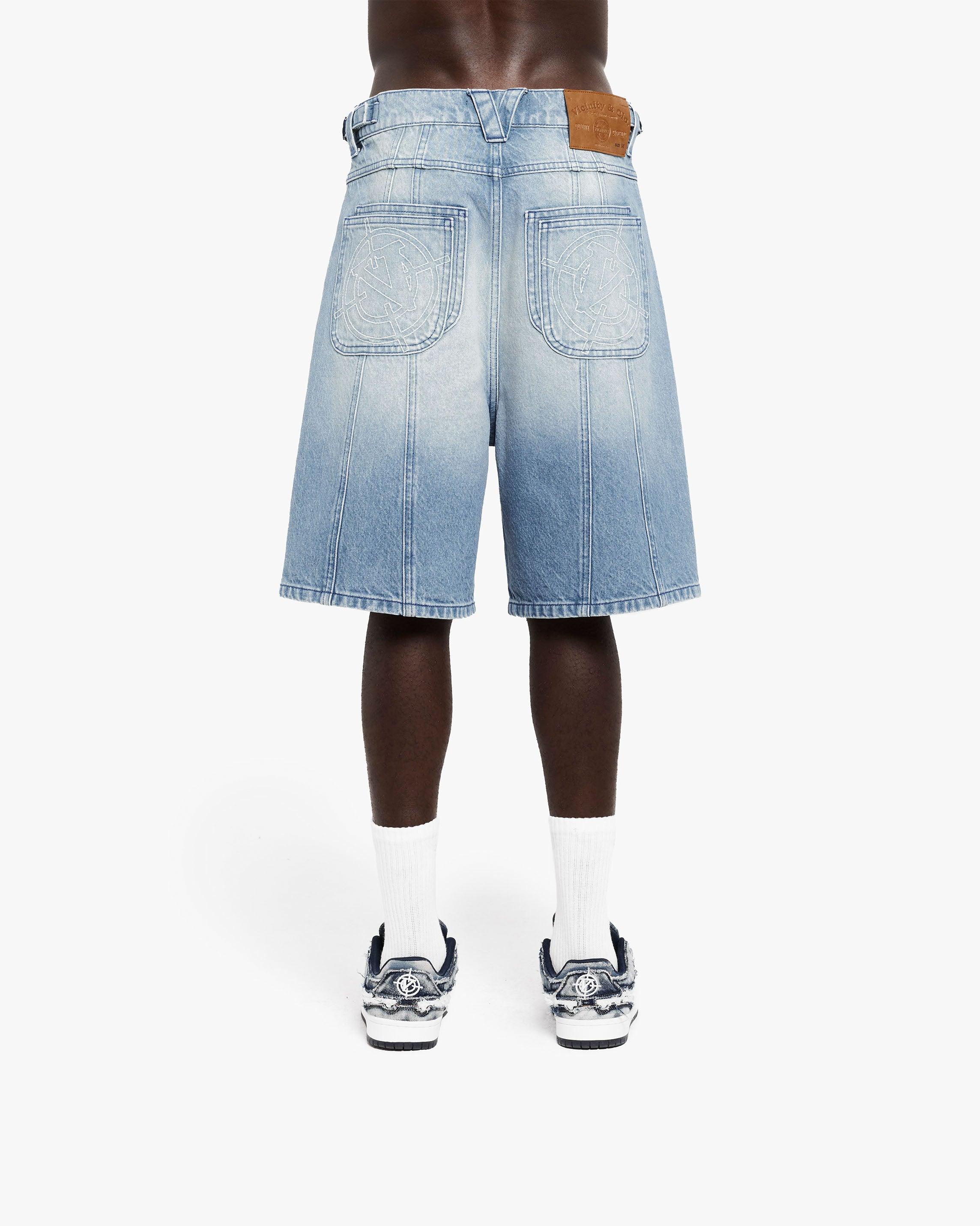 V-LOGO LIGHT BLUE JORTS - Image 7