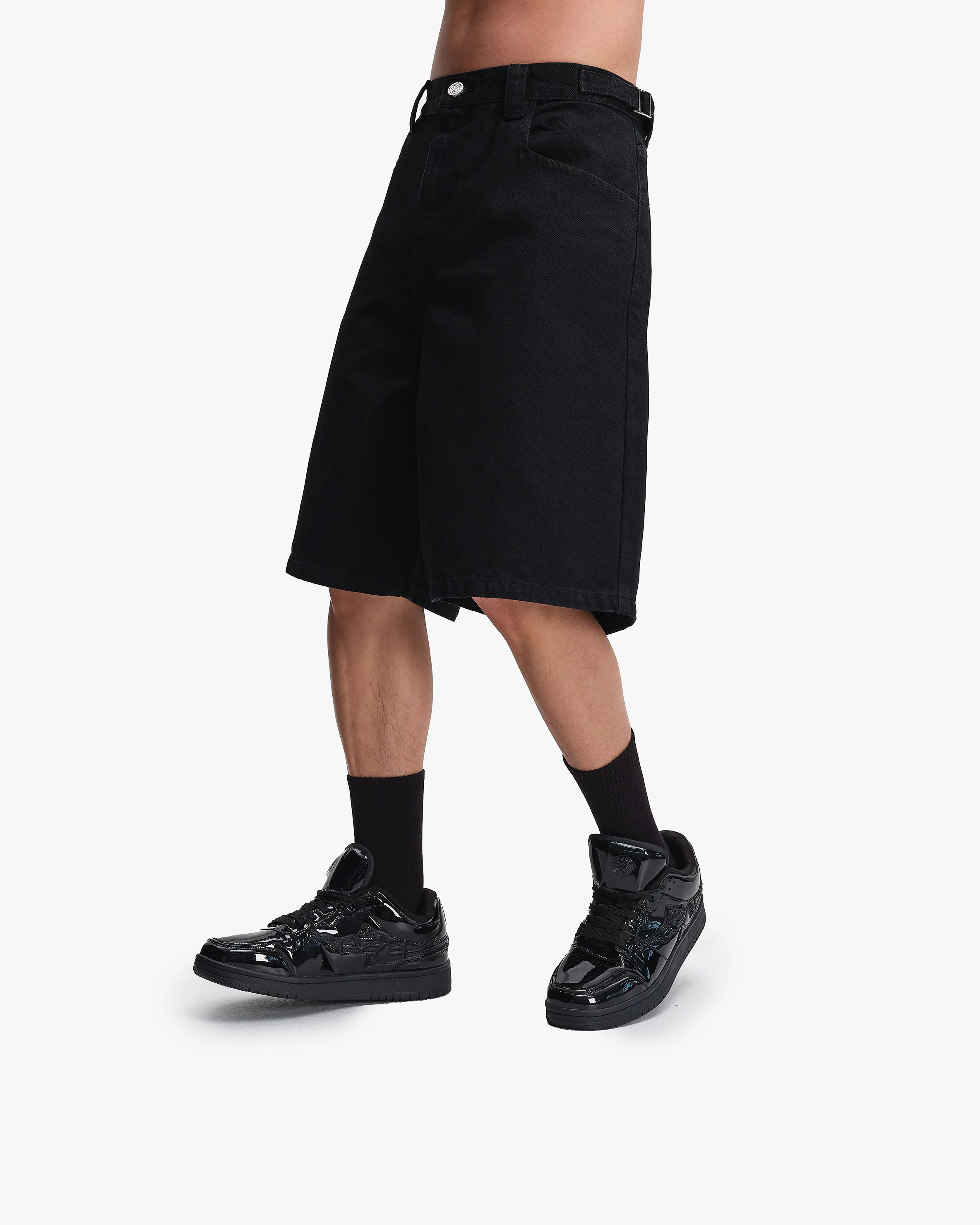 MIDNIGHT BLACK DENIM JORTS - Image 8