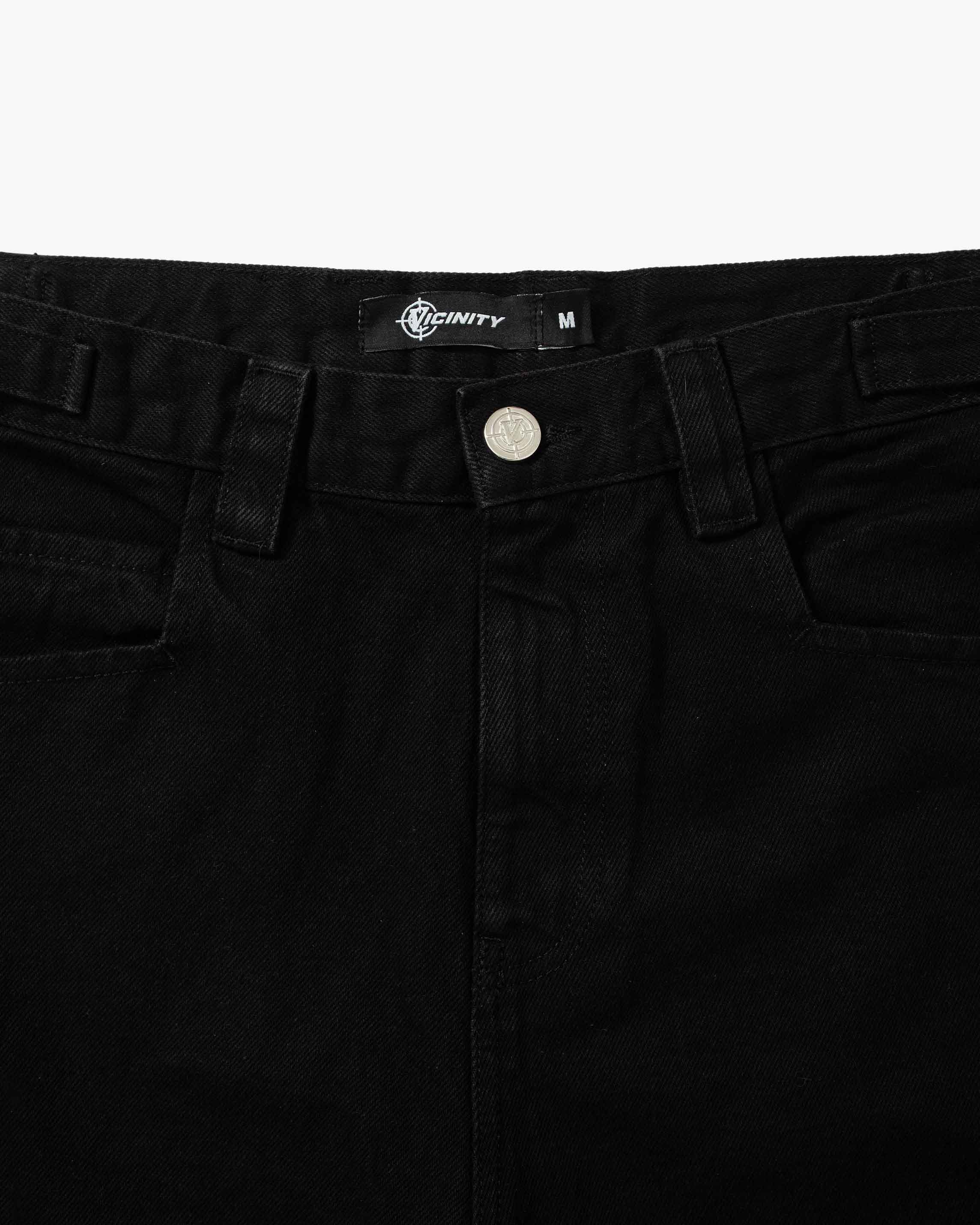 MIDNIGHT BLACK DENIM JORTS - Image 9