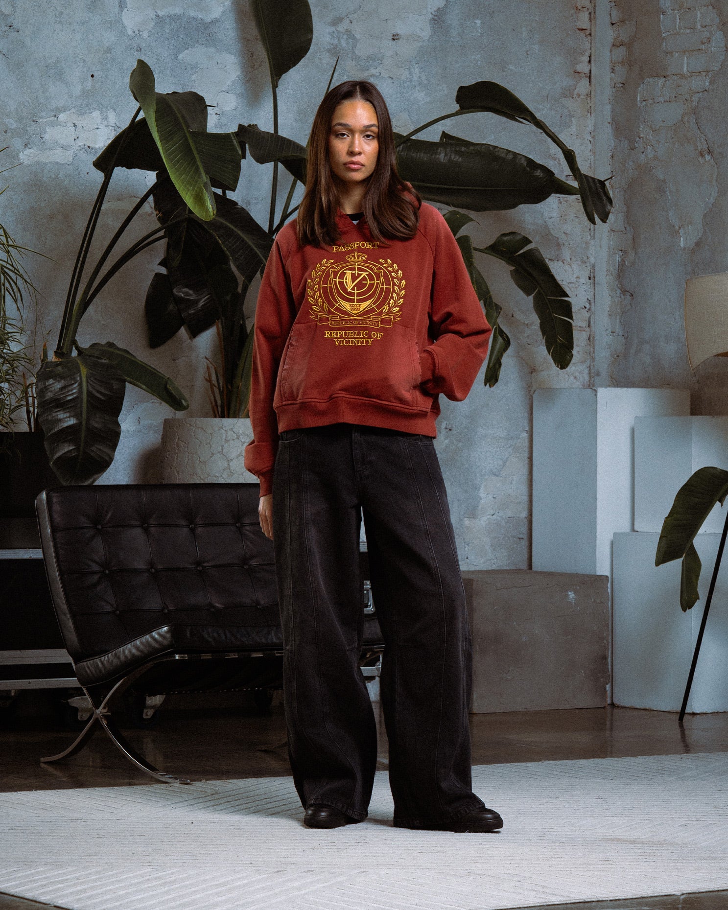 PASSPORT HOODIE WASHED RED - Image 2