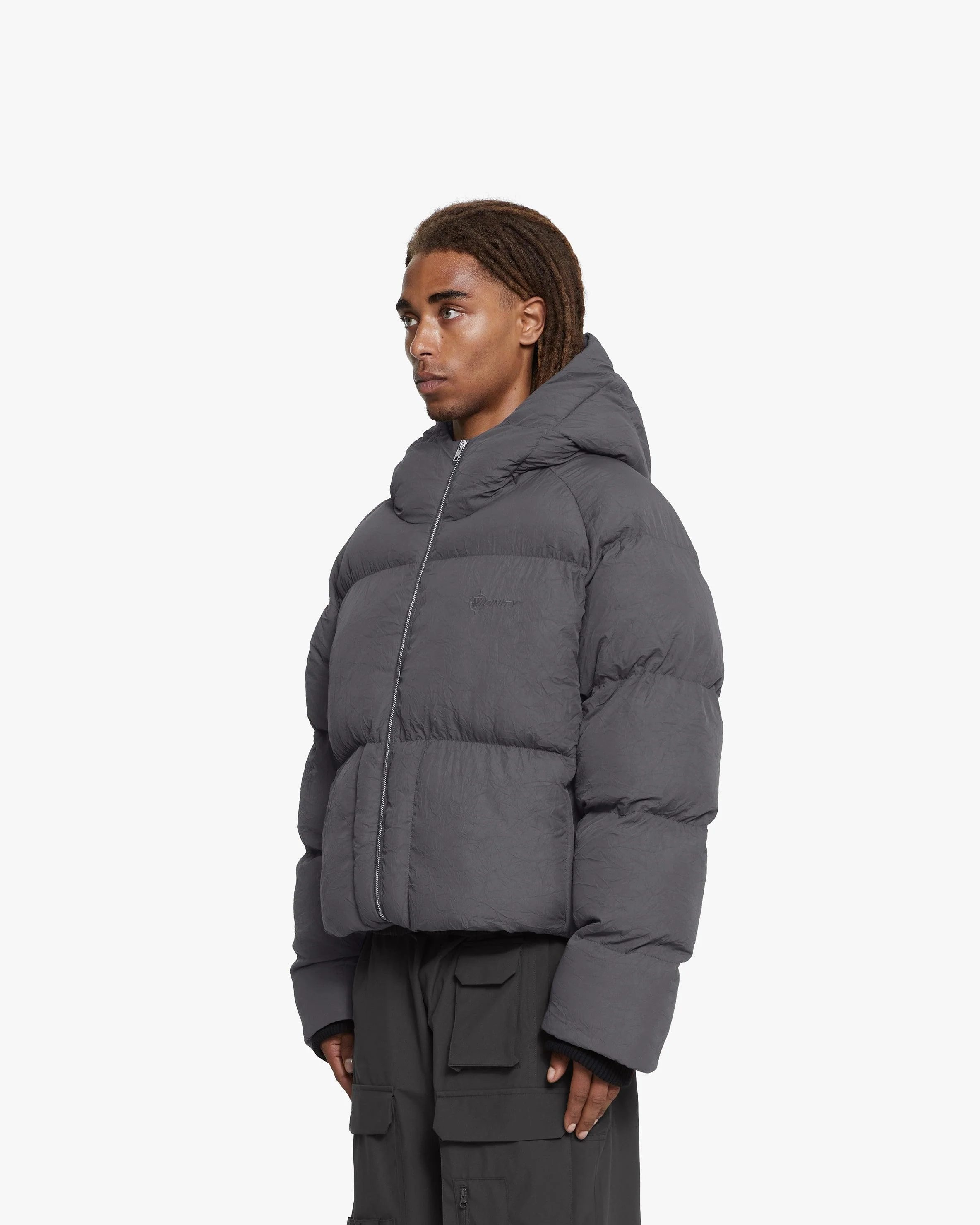 PUFFER JACKET DARK GREY - Image 5