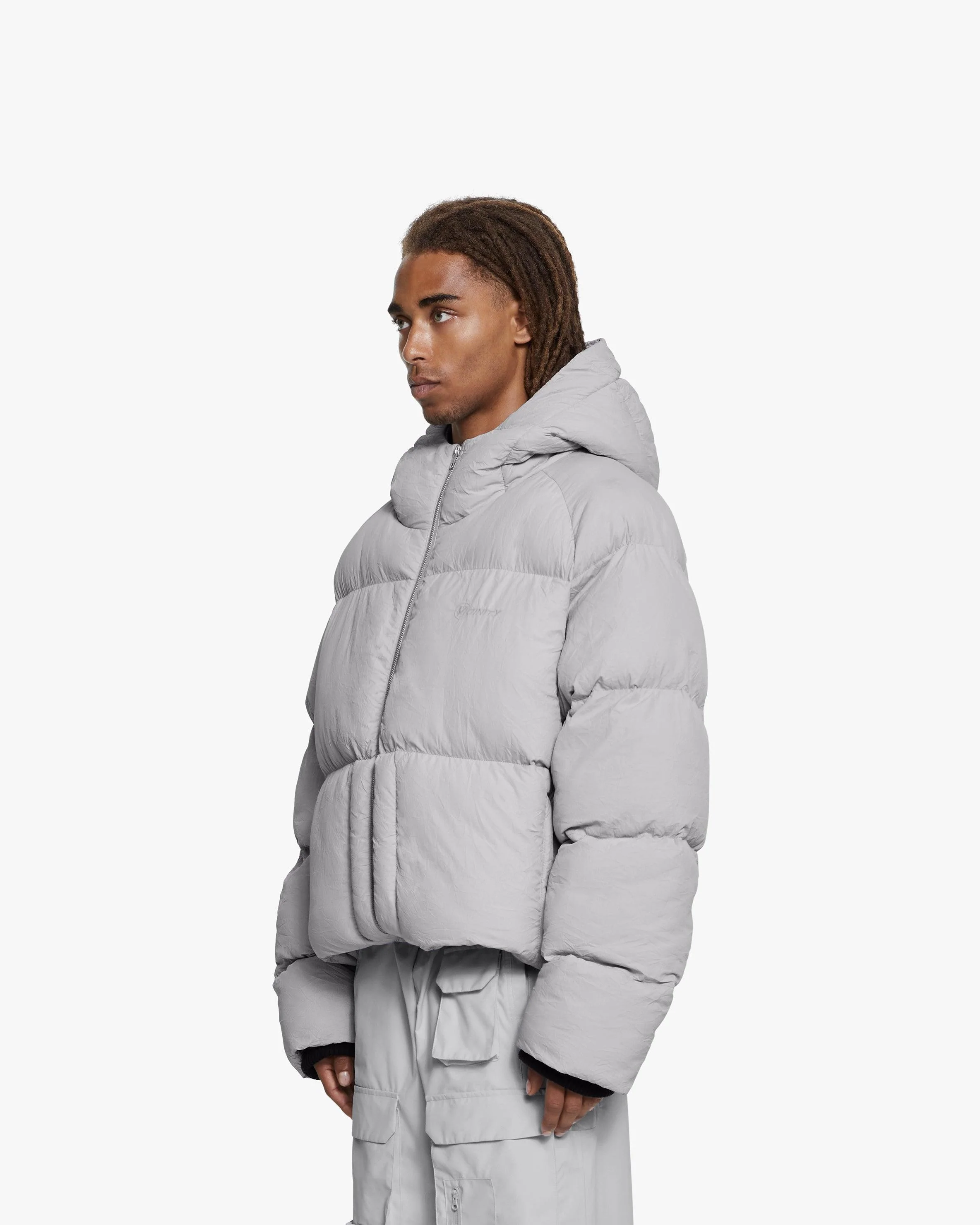 PUFFER JACKET LIGHT GREY - Image 5