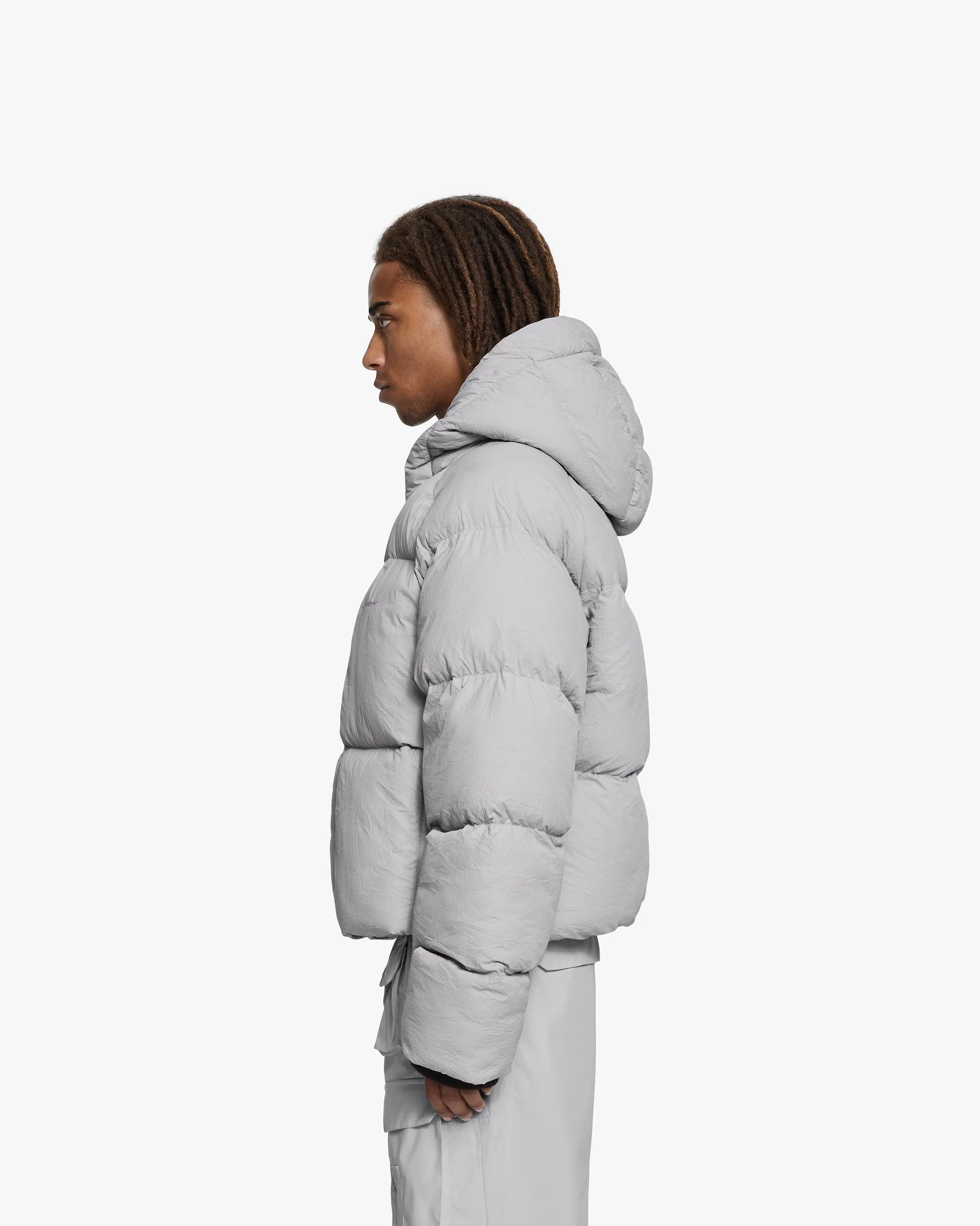PUFFER JACKET LIGHT GREY - Image 9