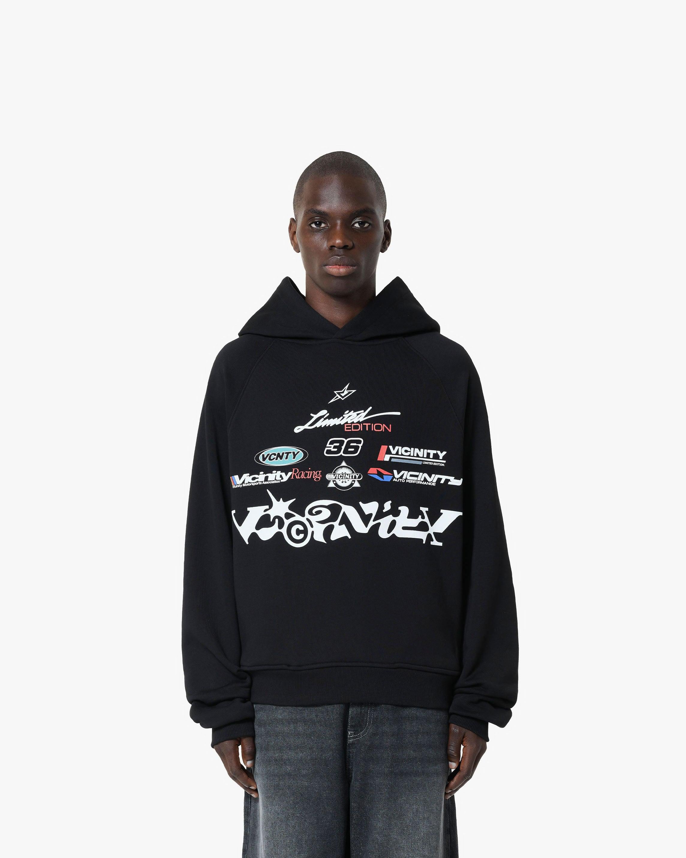 RACING LOGOS HOODIE BLACK - Image 3