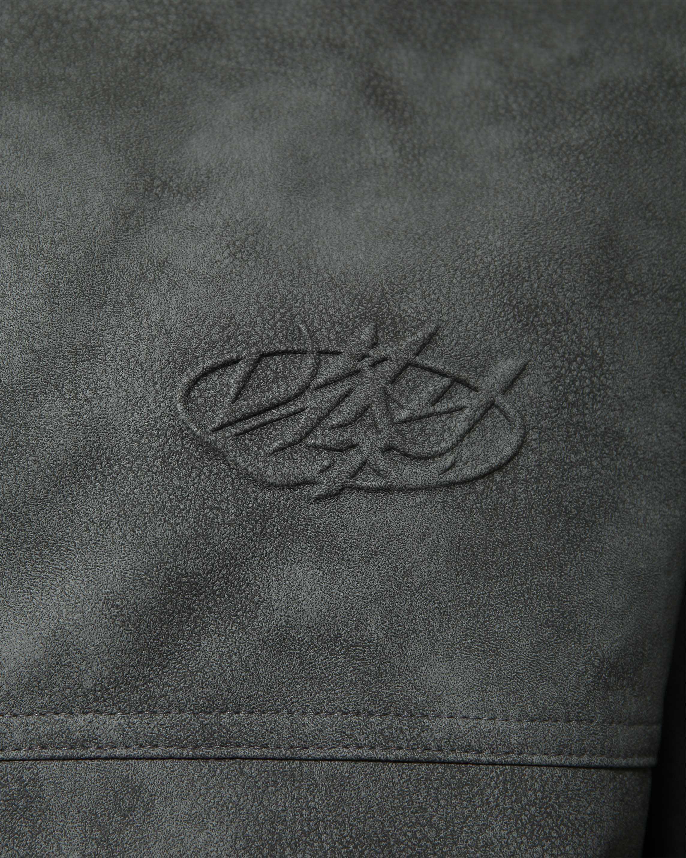 SCRIPT LOGO LEATHER JACKET GREY - Image 13