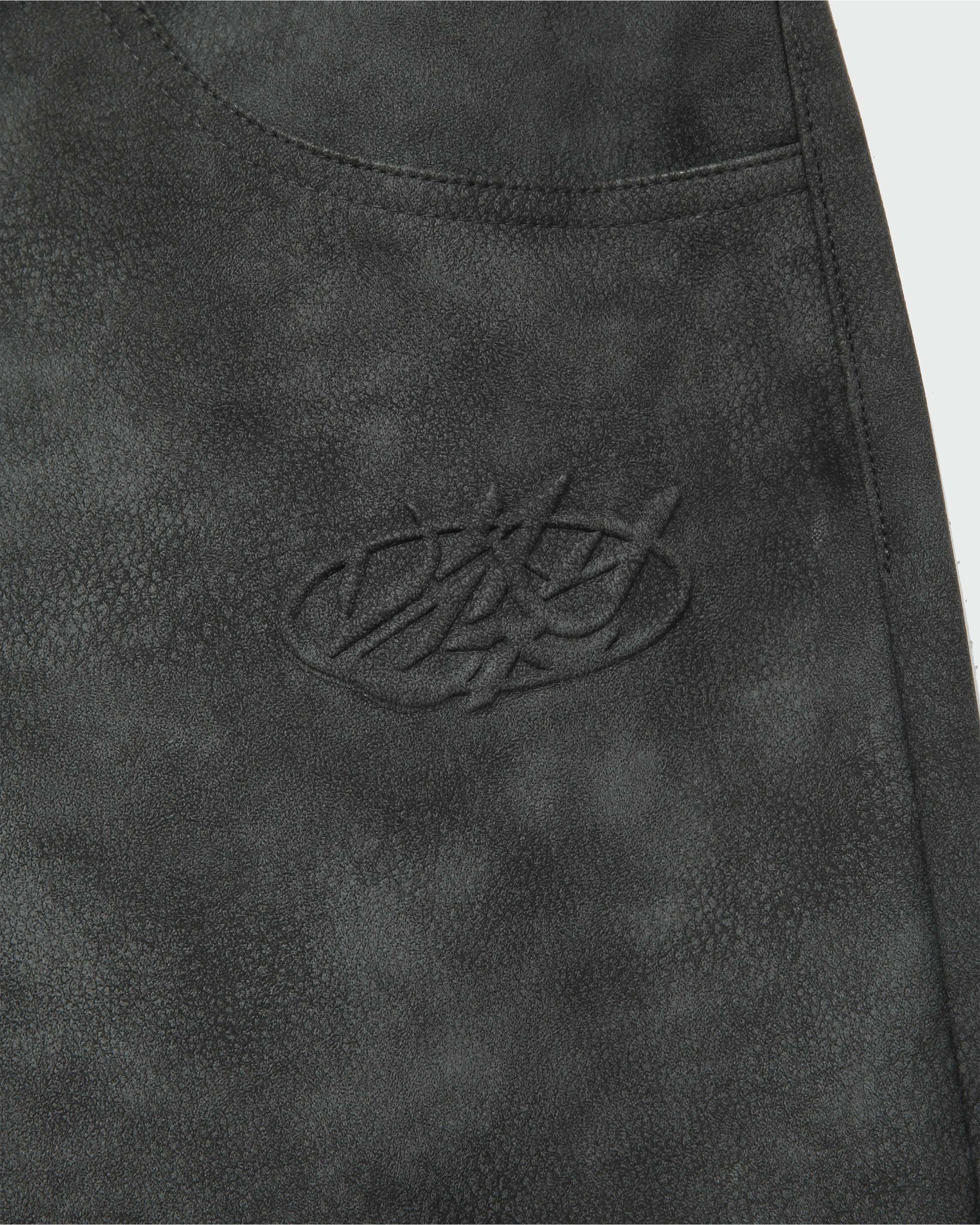 SCRIPT LOGO LEATHER PANTS GREY - Image 10