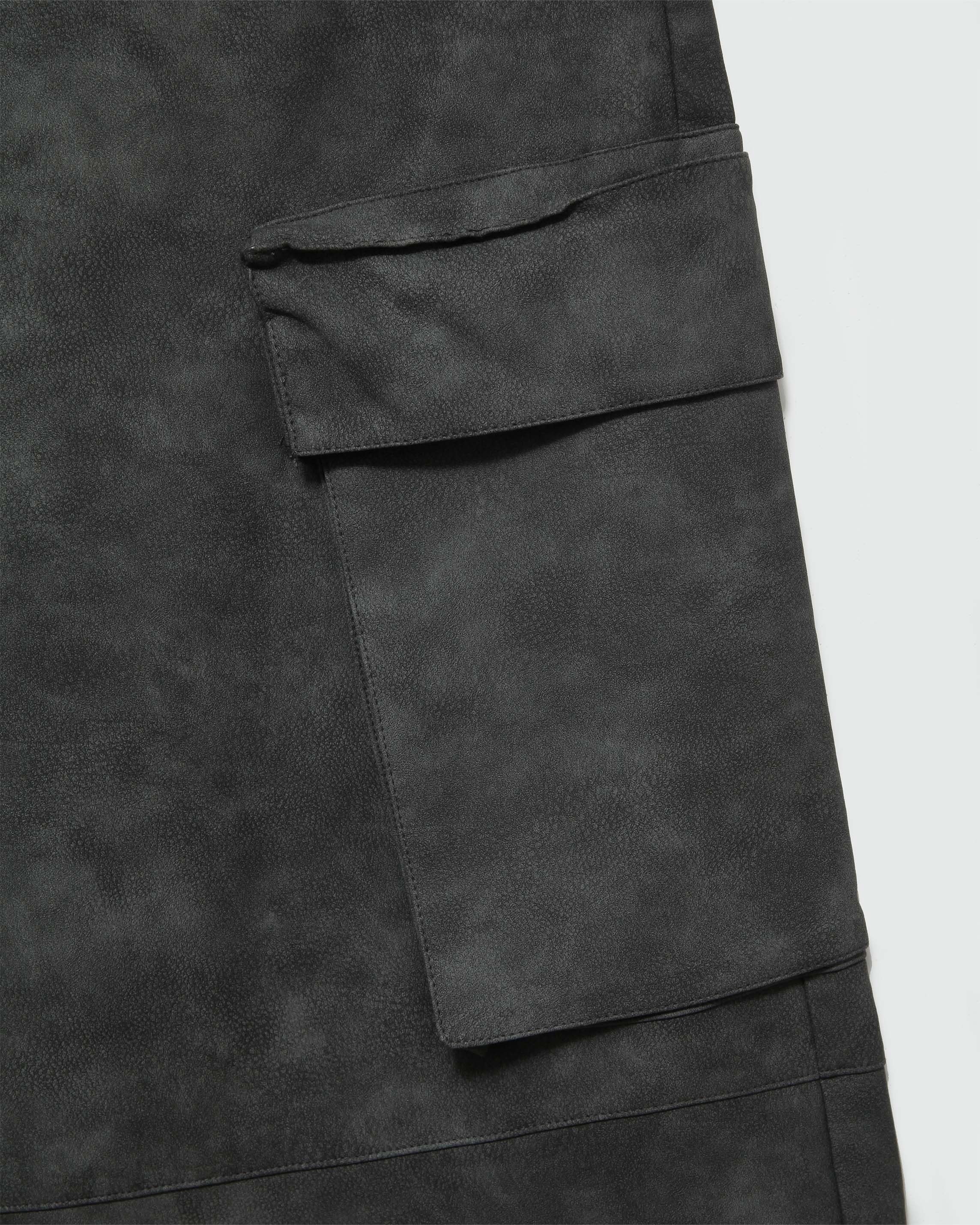 SCRIPT LOGO LEATHER PANTS GREY - Image 11