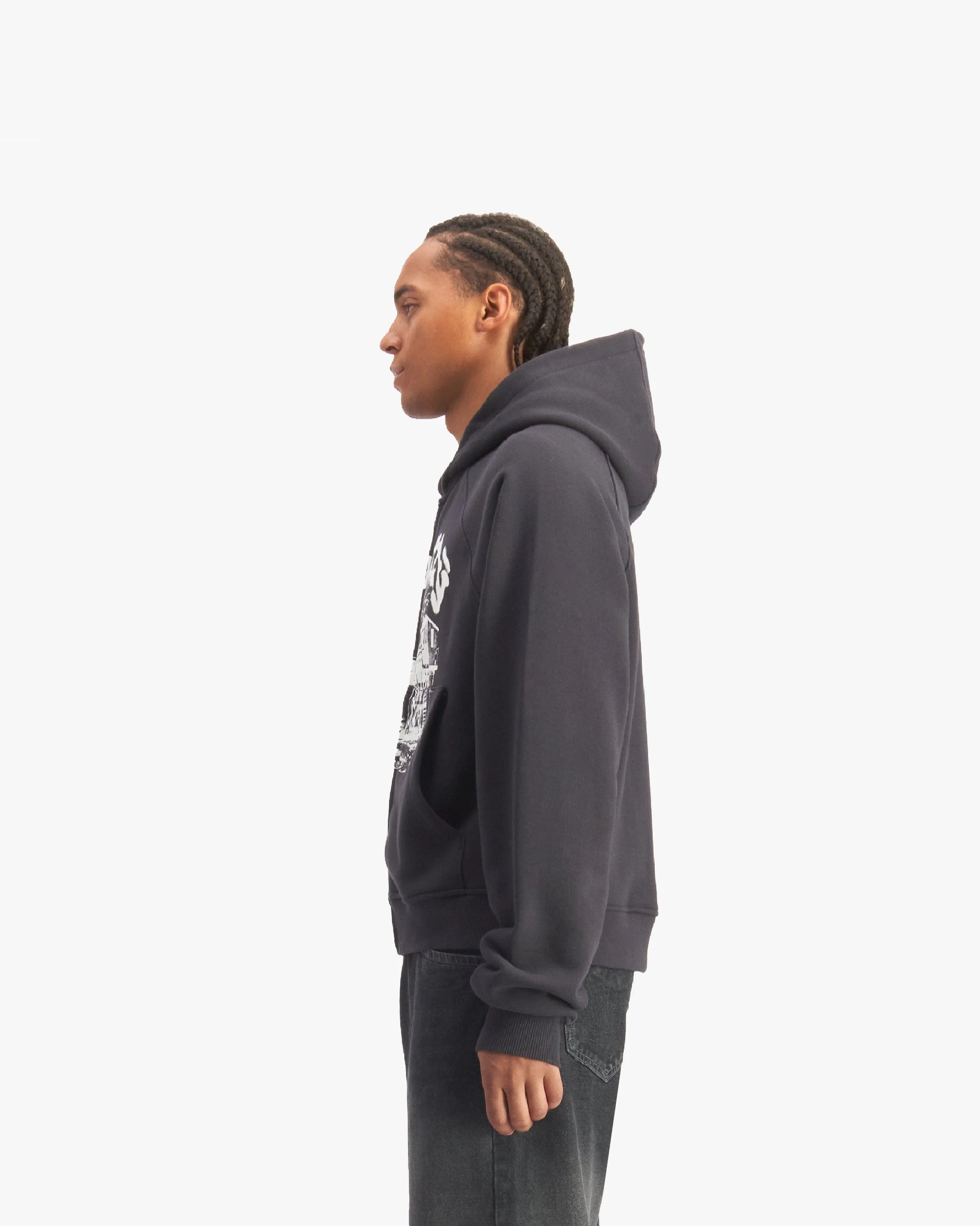 SHOOTING HOUSE ZIP HOODIE DARK GREY - Image 4