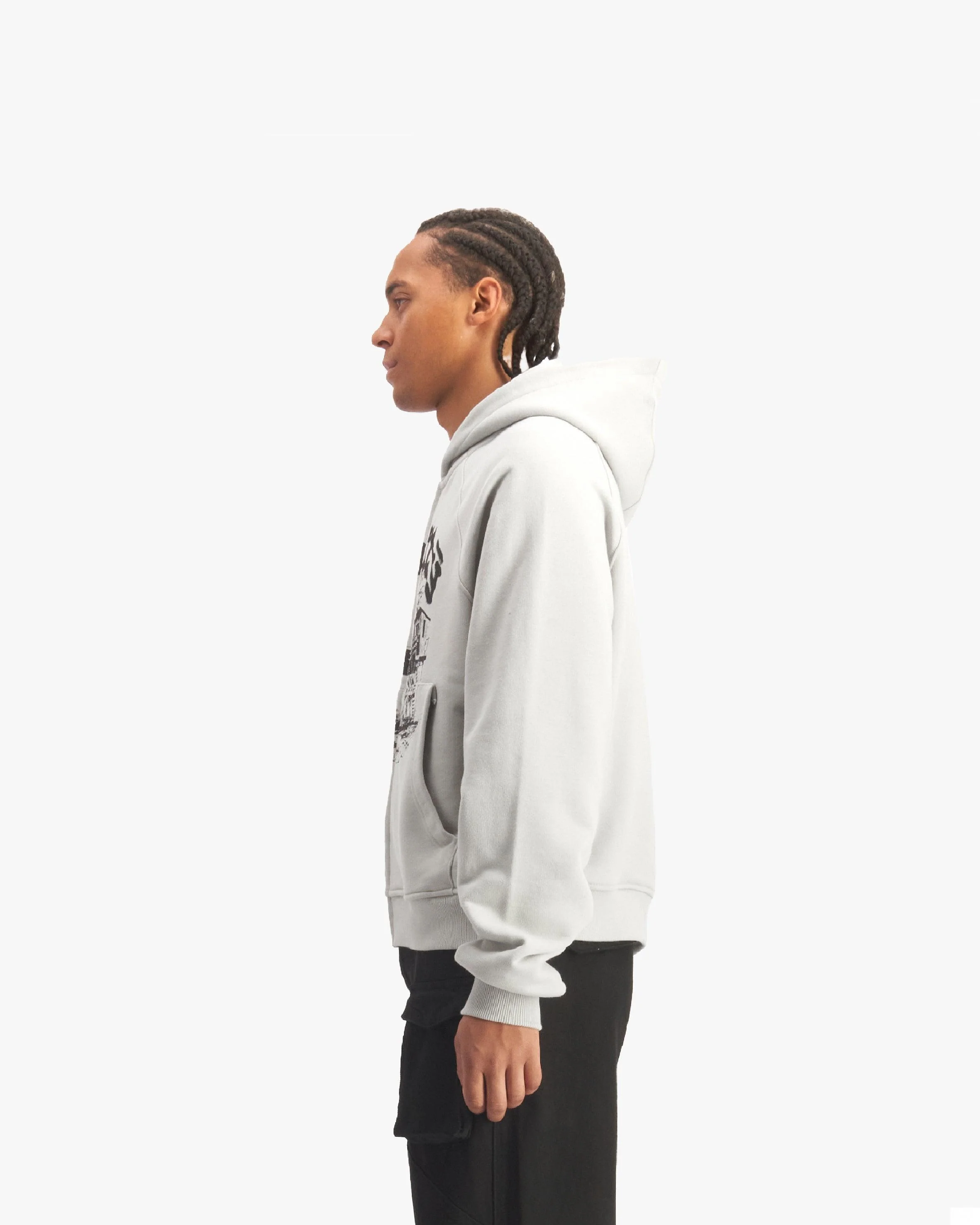 SHOOTING HOUSE ZIP HOODIE LIGHT GREY - Image 4