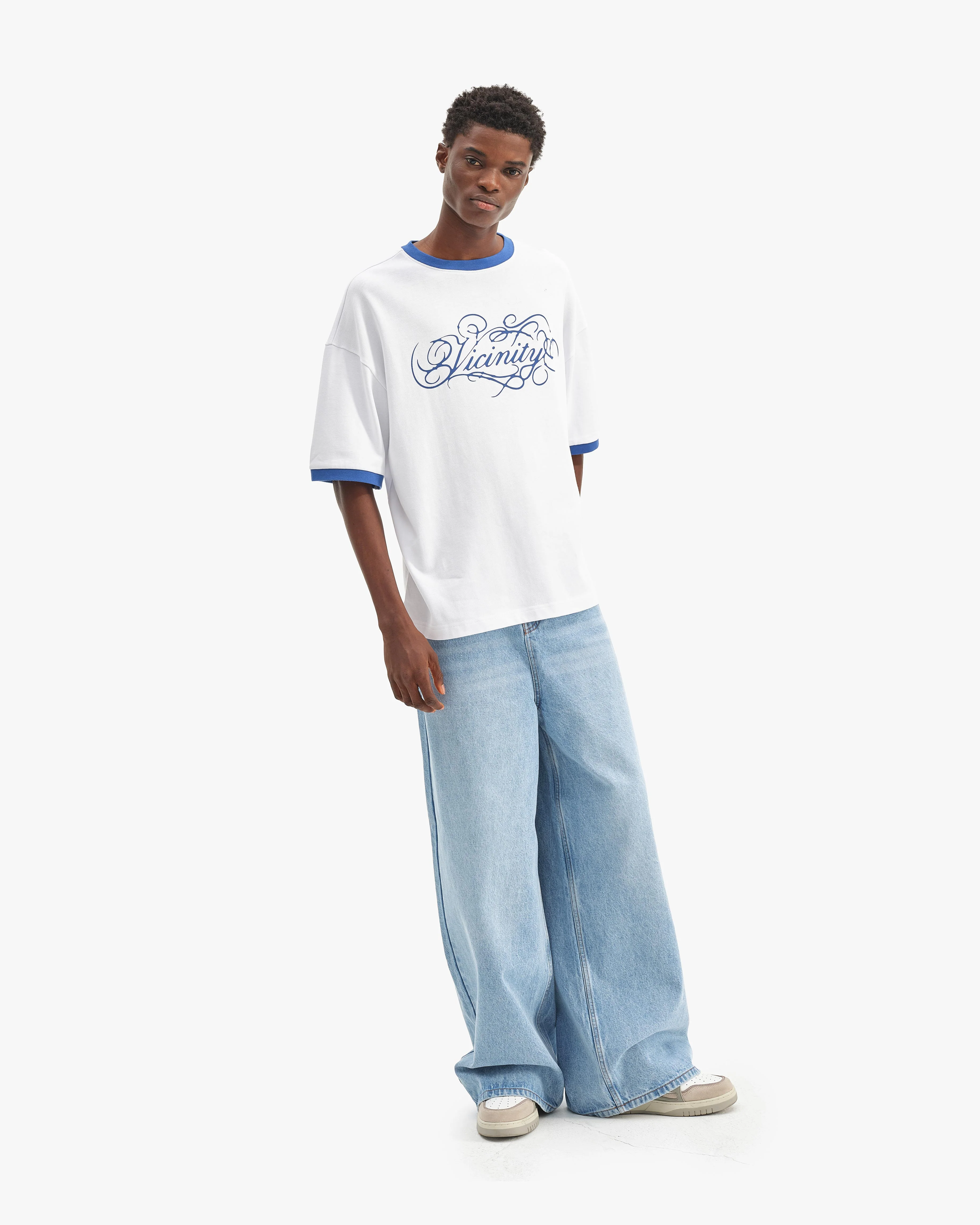 SIGNATURE TEE WHITE/BLUE - Image 8
