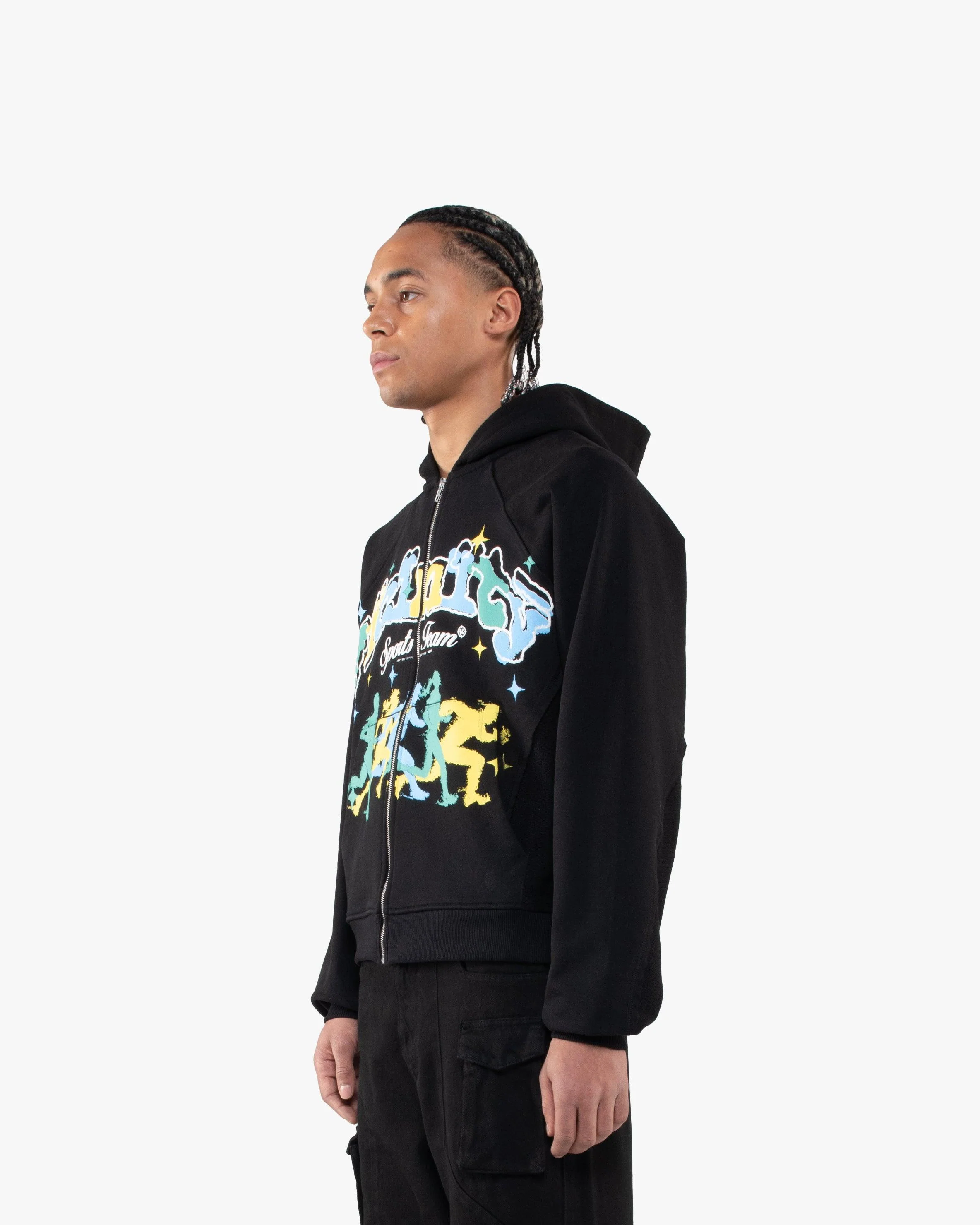 SPORTS TEAM INSIDE OUT ZIP HOODIE BLACK - Image 3