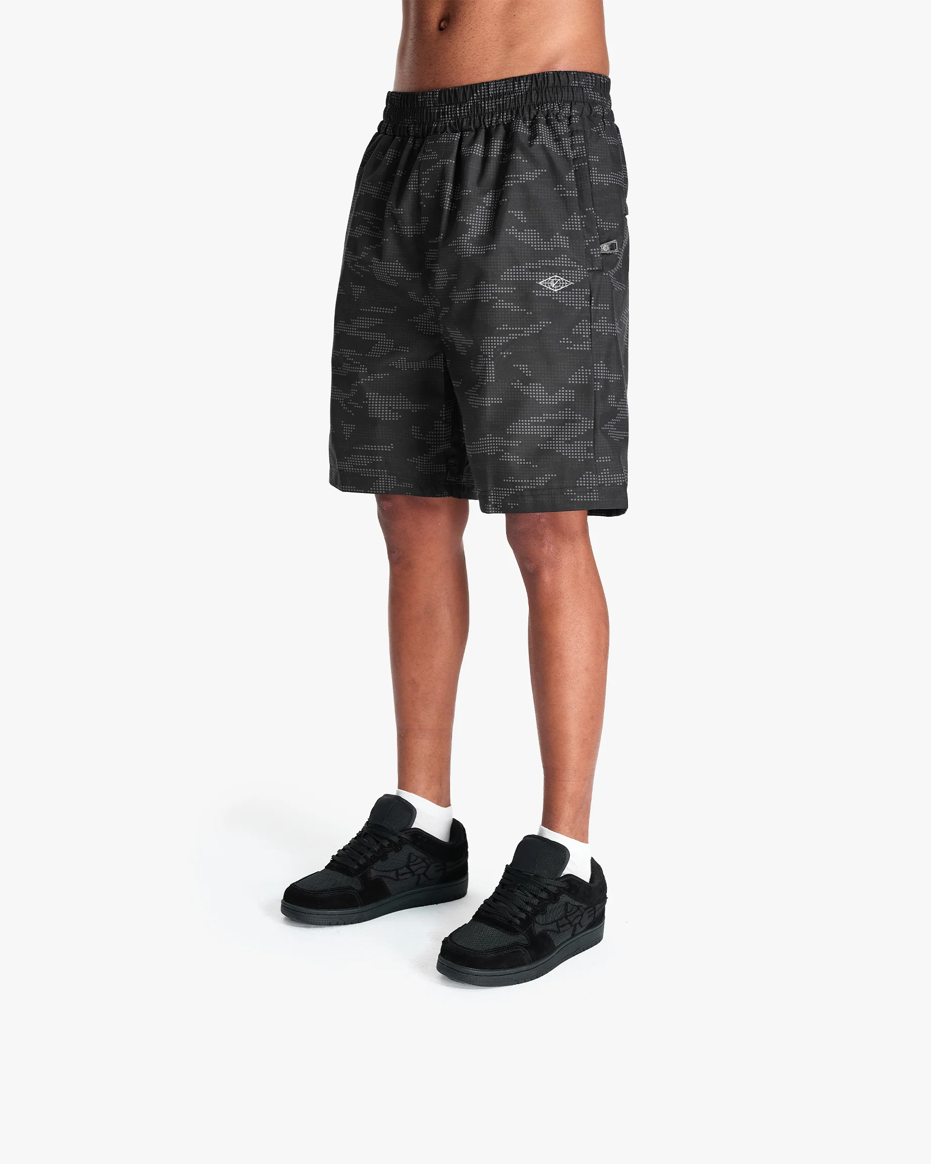 TRACK SHORTS DOTTED CAMO BLACK - Image 4